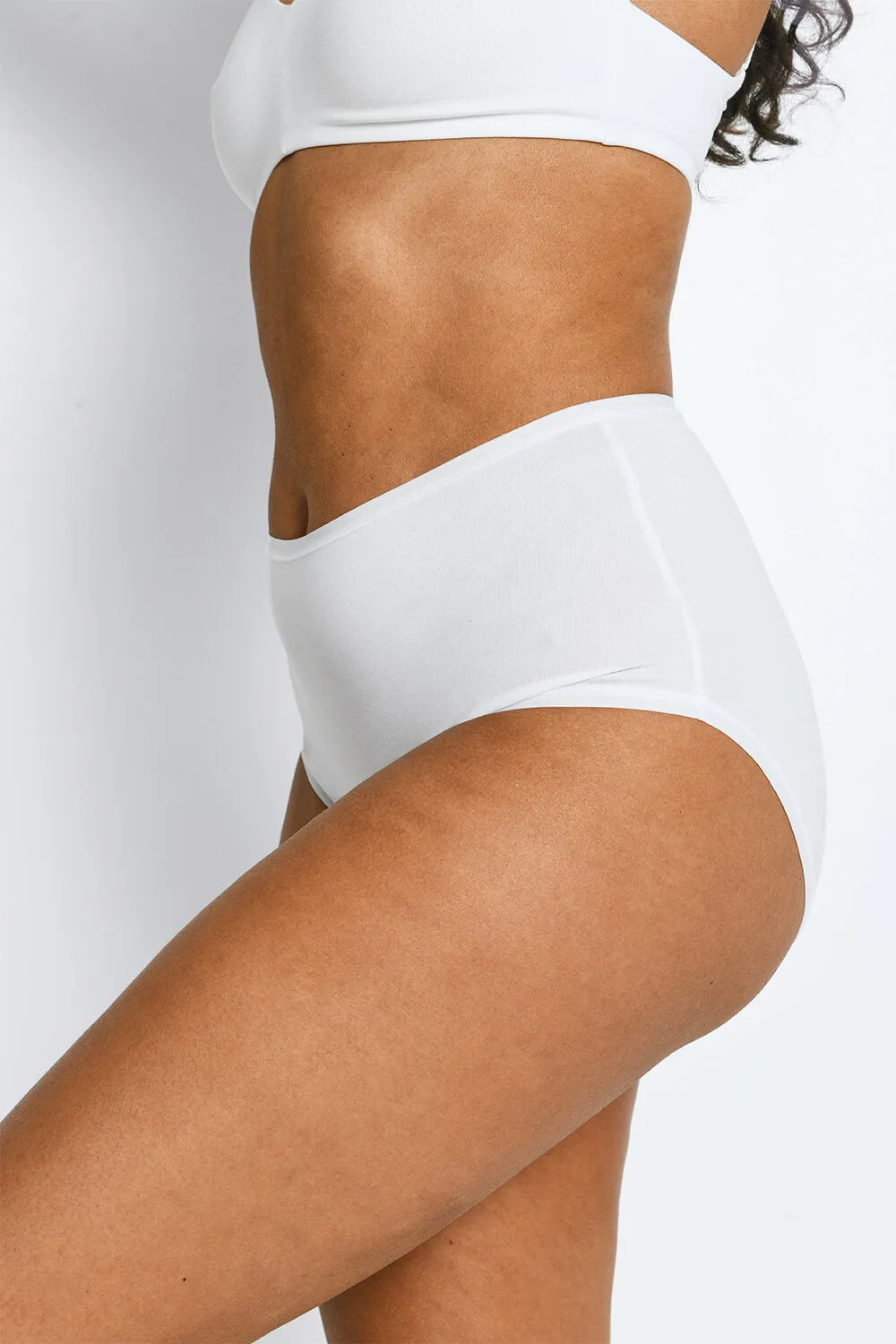 High Rise Cotton Full Briefs 3 Pack - White sold by LOVALL product image thumbnail 3
