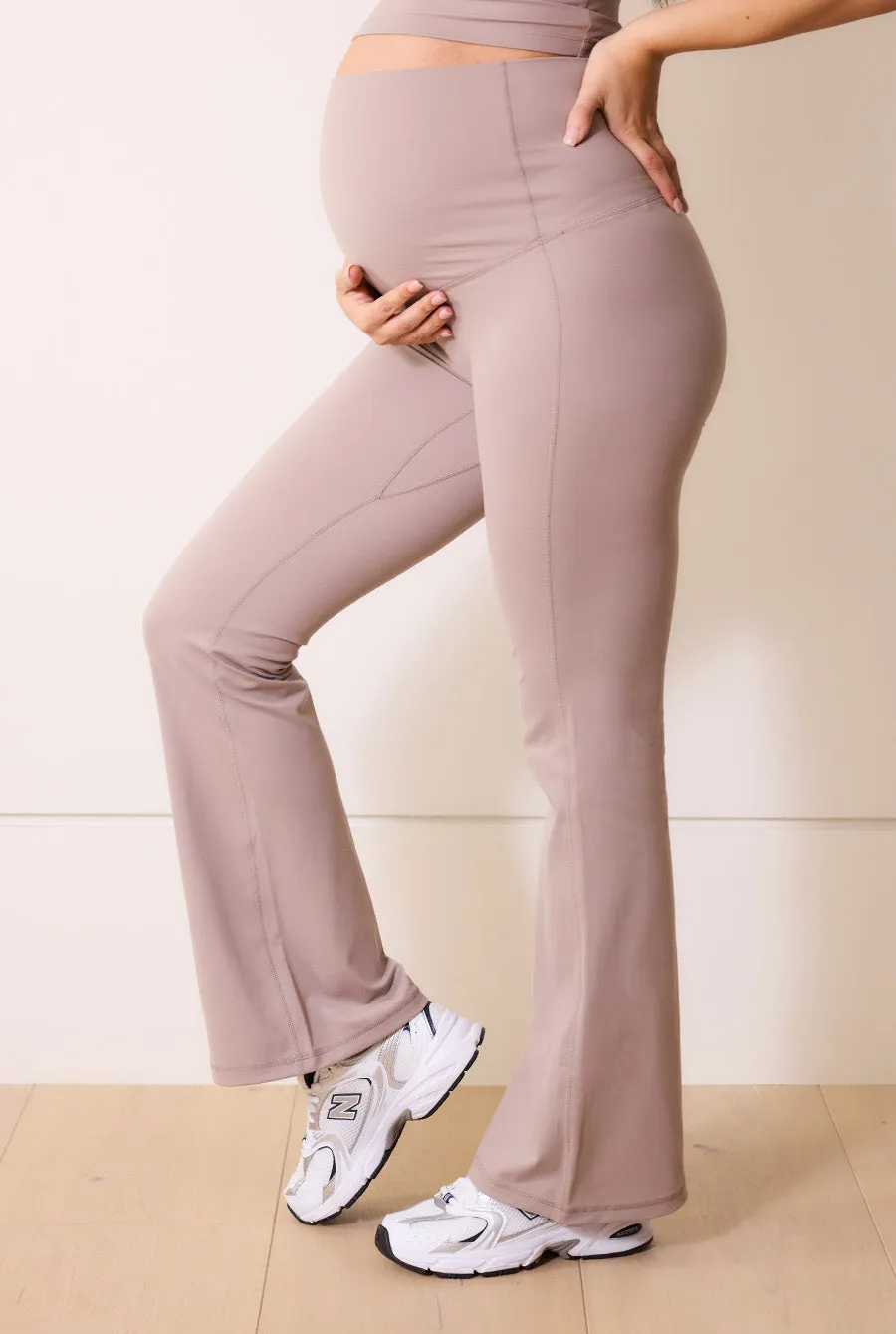 Maternity 24/7 Revitalise Flare Leggings - Clay sold by LOVALL product image thumbnail 4