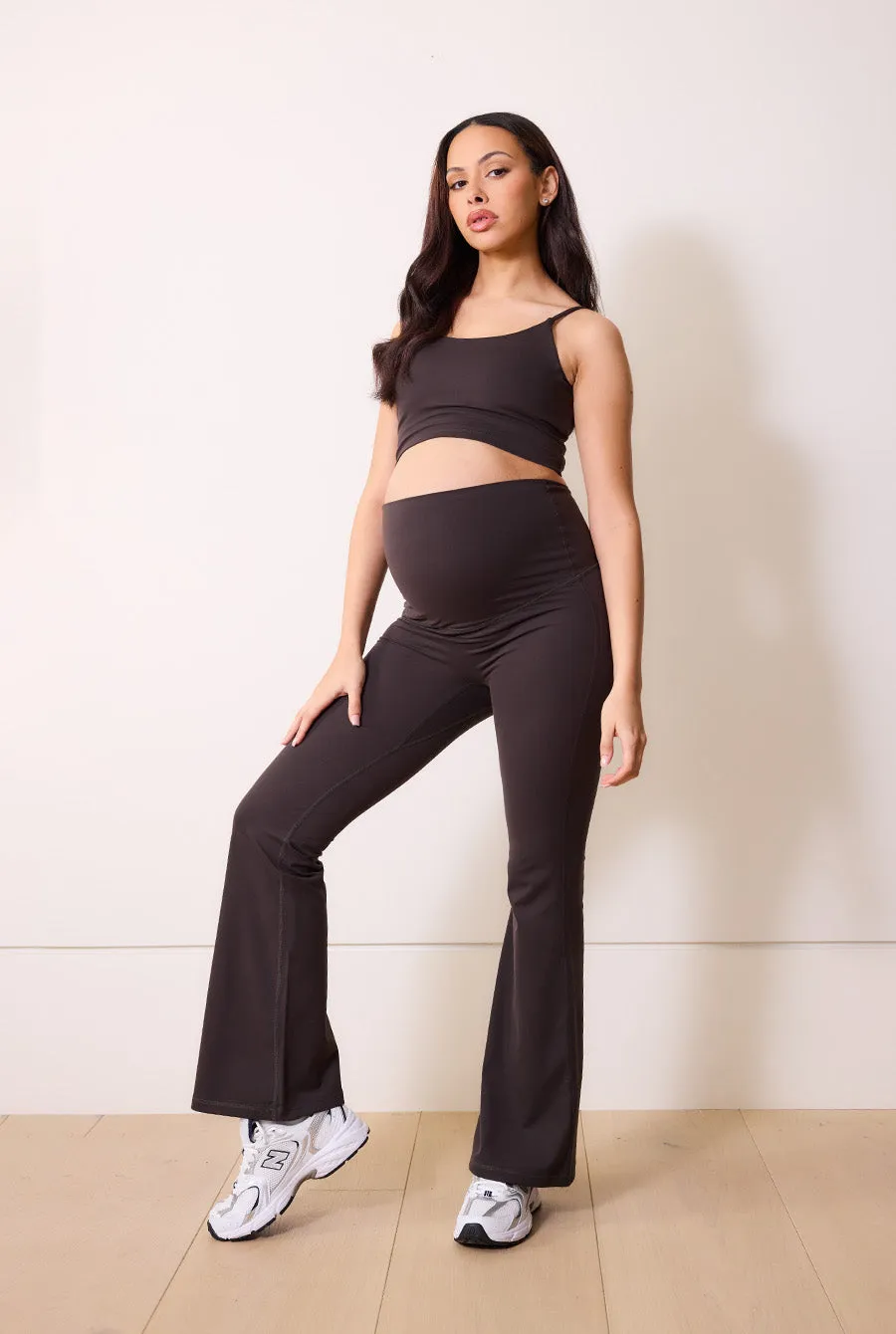 Maternity 24/7 Revitalise Flare Leggings - Black Coffee sold by LOVALL