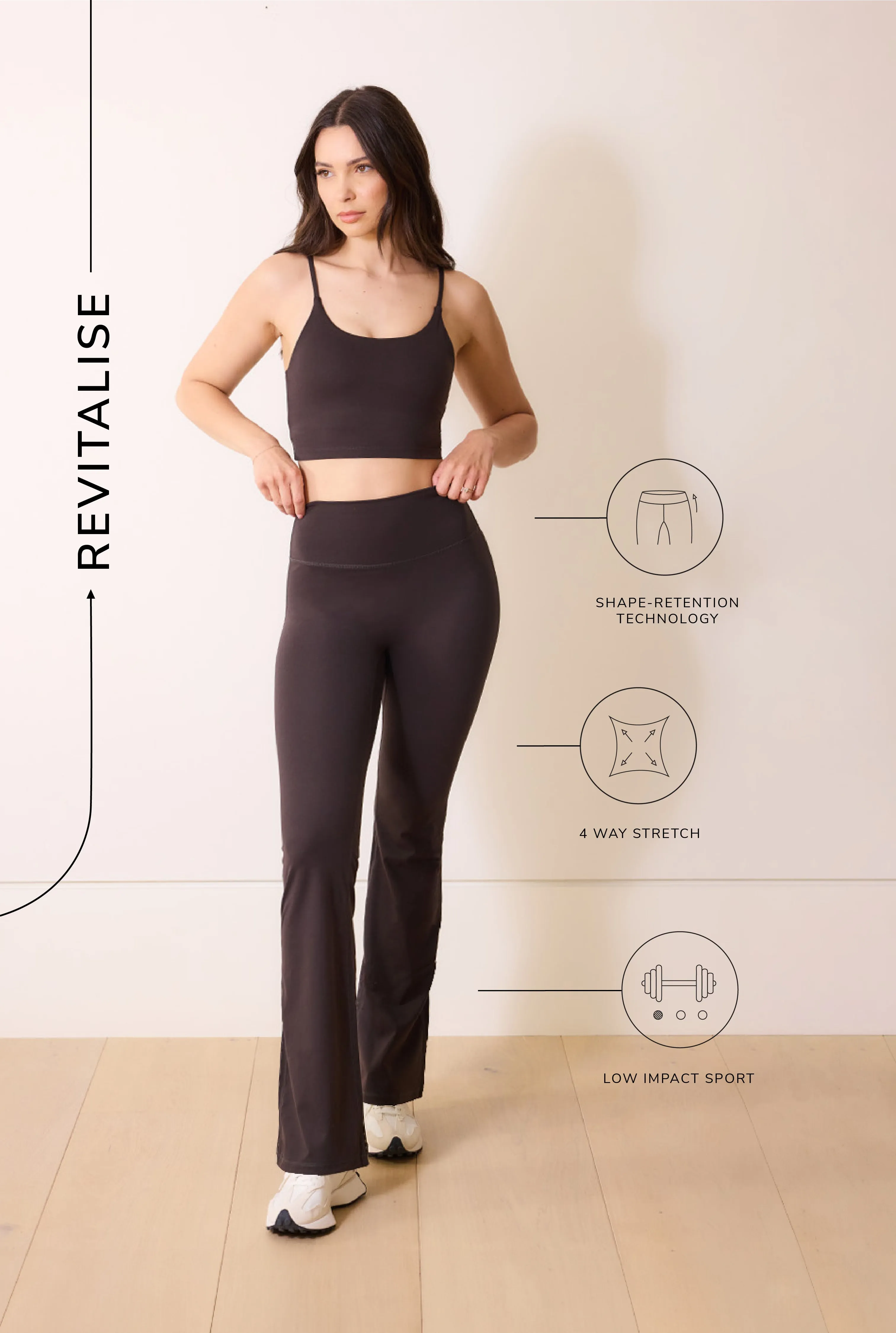 24/7 Revitalise Flare Leggings - Black Coffee sold by LOVALL product image thumbnail 3