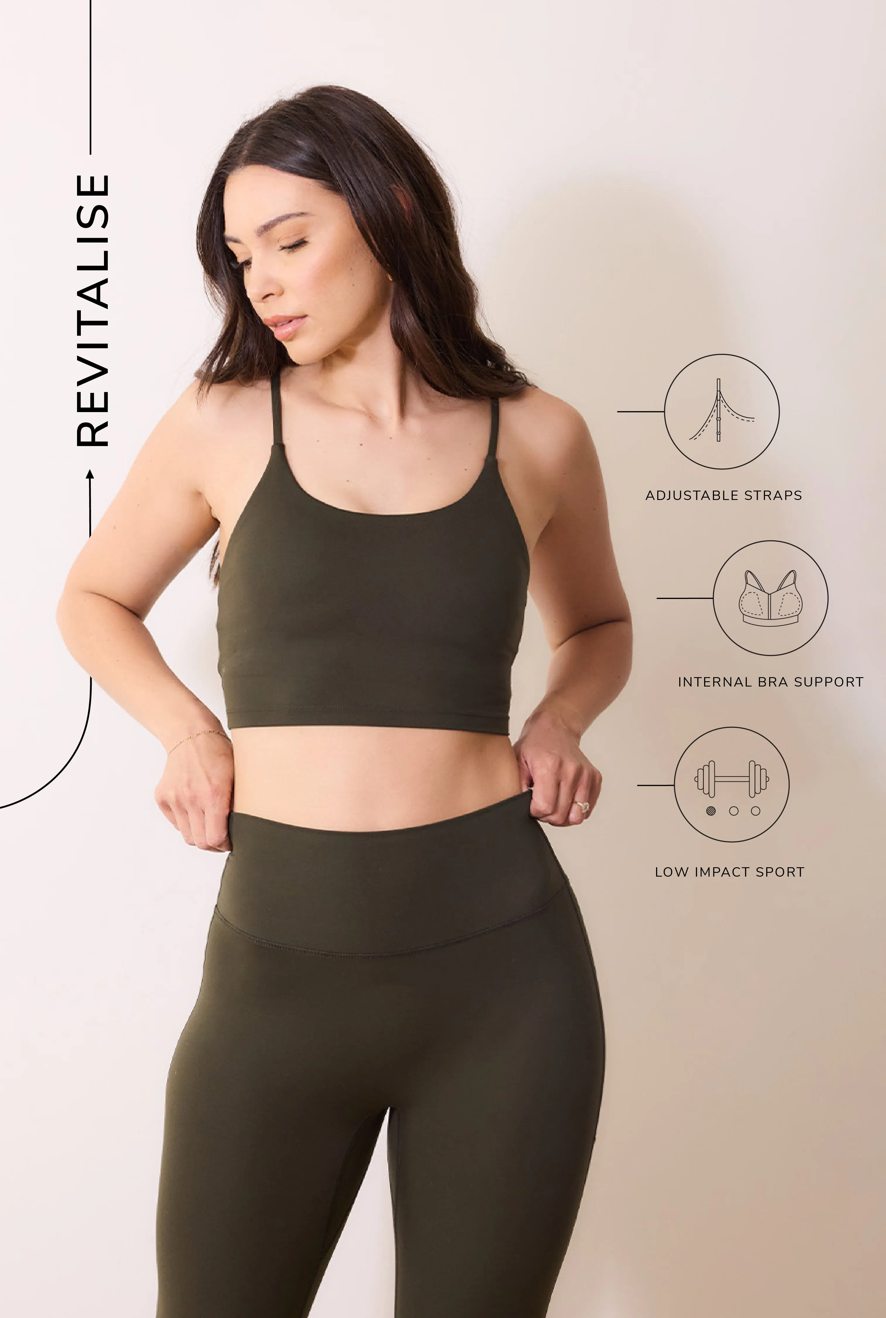 24/7 Revitalise Sports Bra - Deep Olive sold by LOVALL product image thumbnail 3