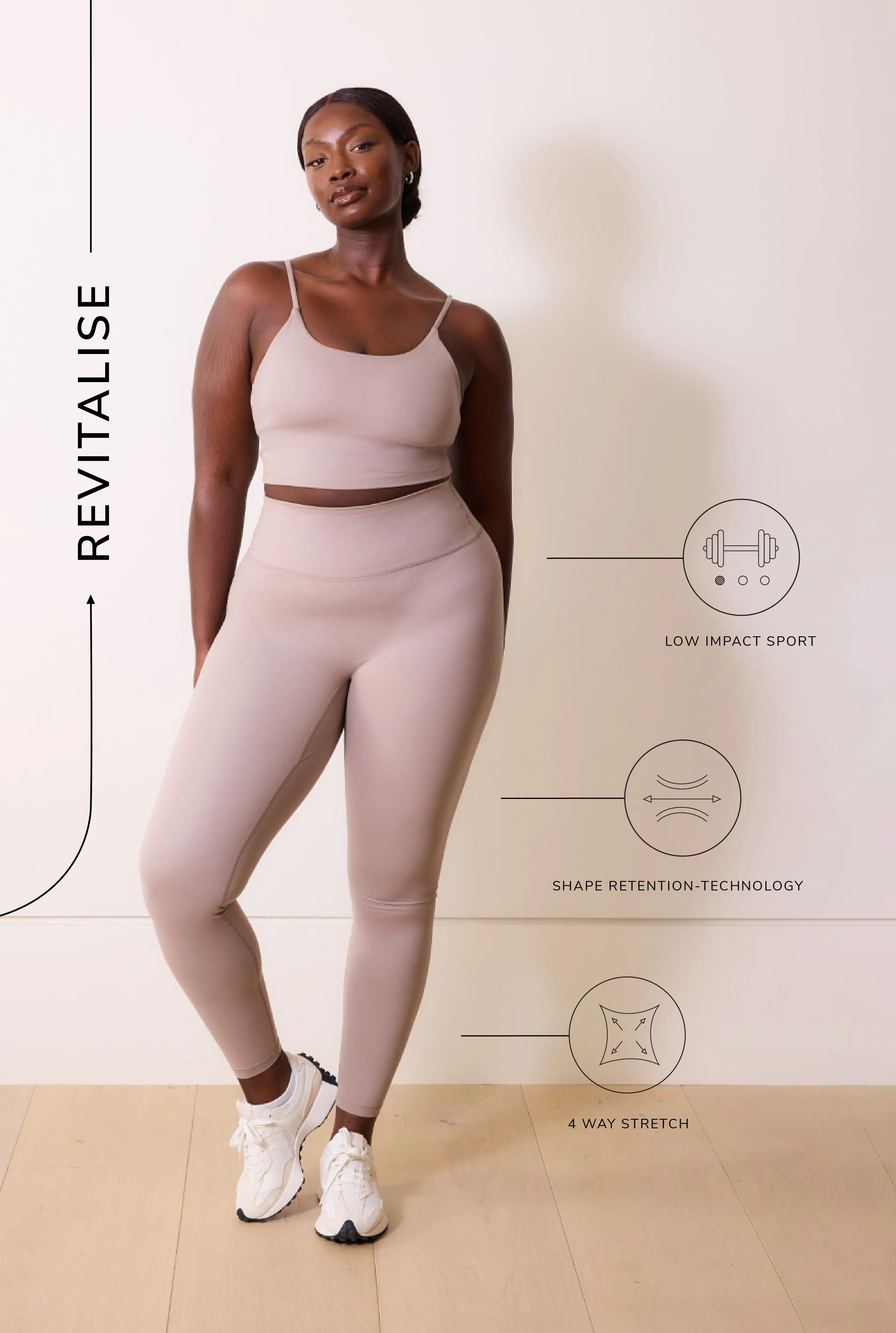 24/7 Revitalise 7/8 High Waisted Leggings - Clay sold by LOVALL product image thumbnail 3