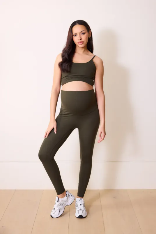 Maternity 24/7 Revitalise 7/8 Leggings - Deep Olive sold by LOVALL