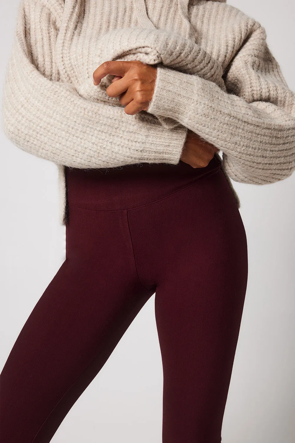 Winter Everyday High Waisted Leggings - Burgundy sold by LOVALL product image thumbnail 5