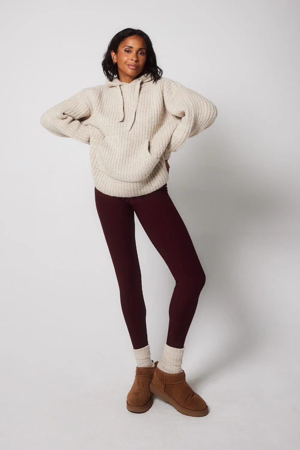 Winter Everyday High Waisted Leggings - Burgundy sold by LOVALL
