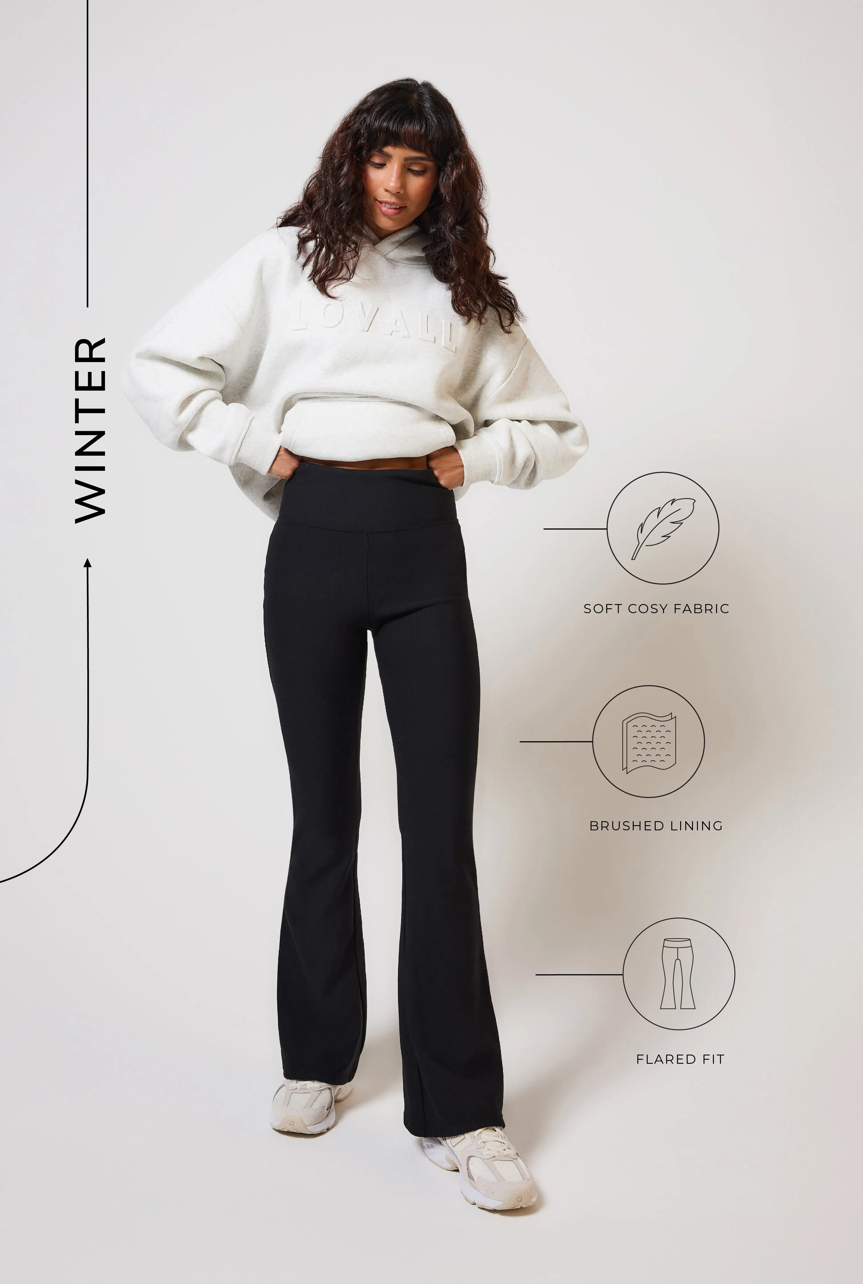 Curve Winter Flare Leggings - Black sold by LOVALL product image thumbnail 3