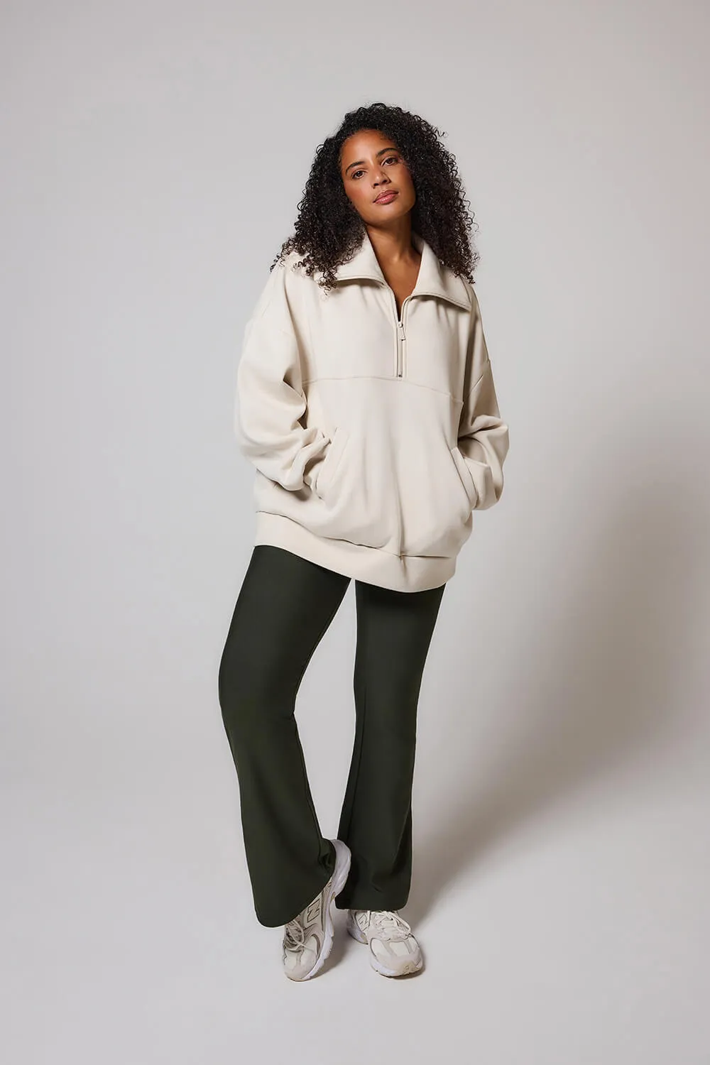 Curve Winter Flare Leggings - Deep Olive sold by LOVALL