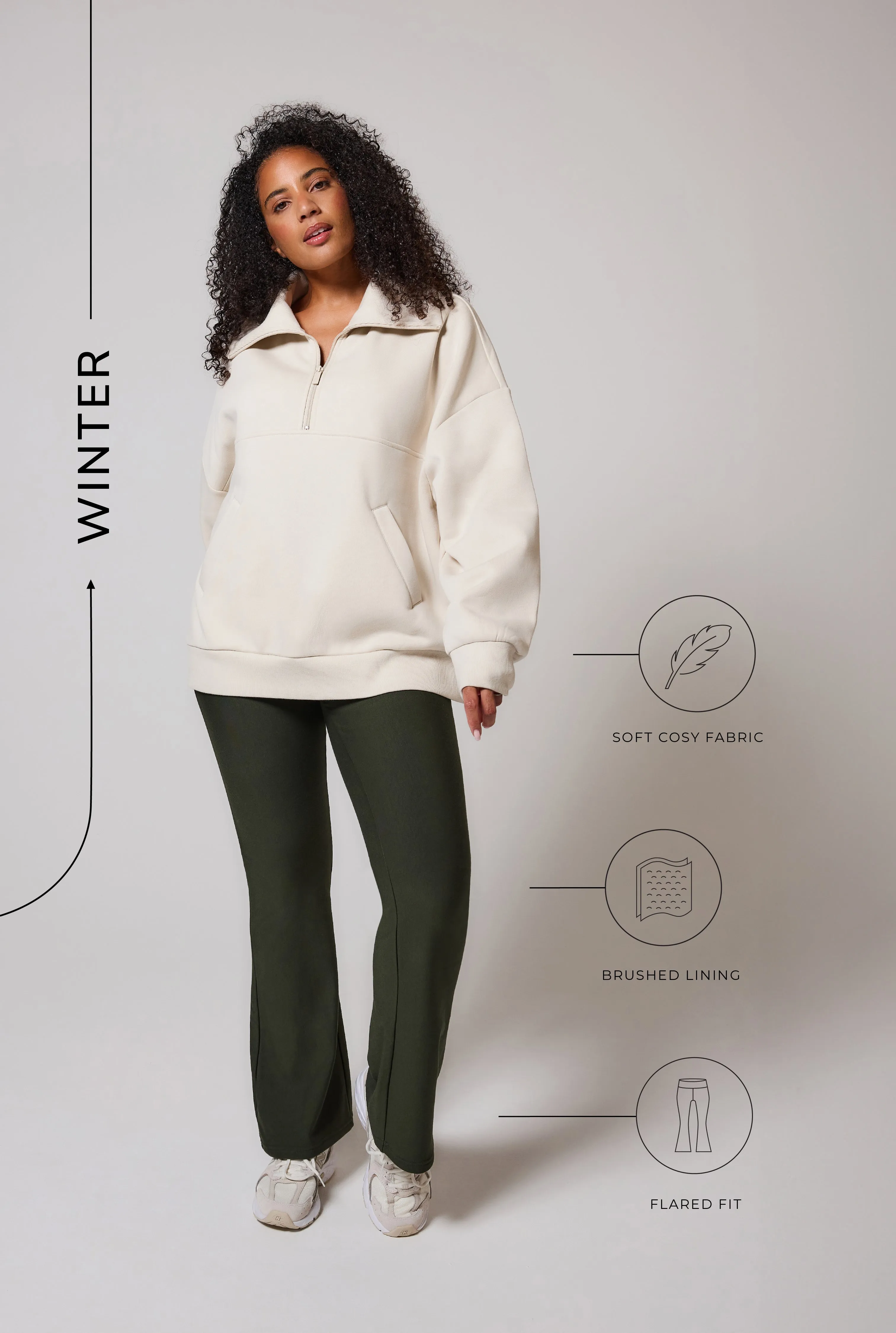 Curve Winter Flare Leggings - Deep Olive sold by LOVALL product image thumbnail 3