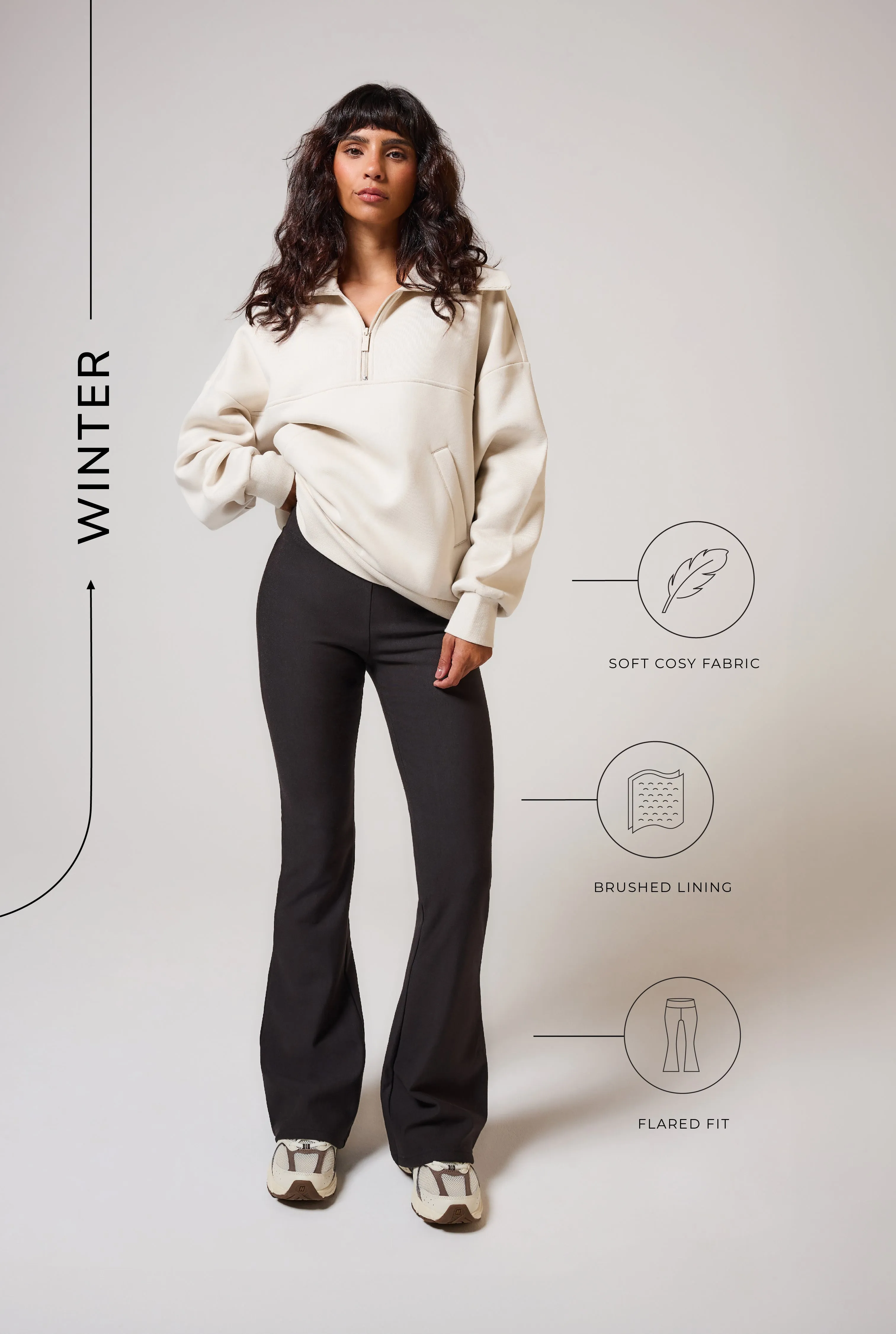 Curve Winter Flare Leggings - Black Coffee sold by LOVALL product image thumbnail 3