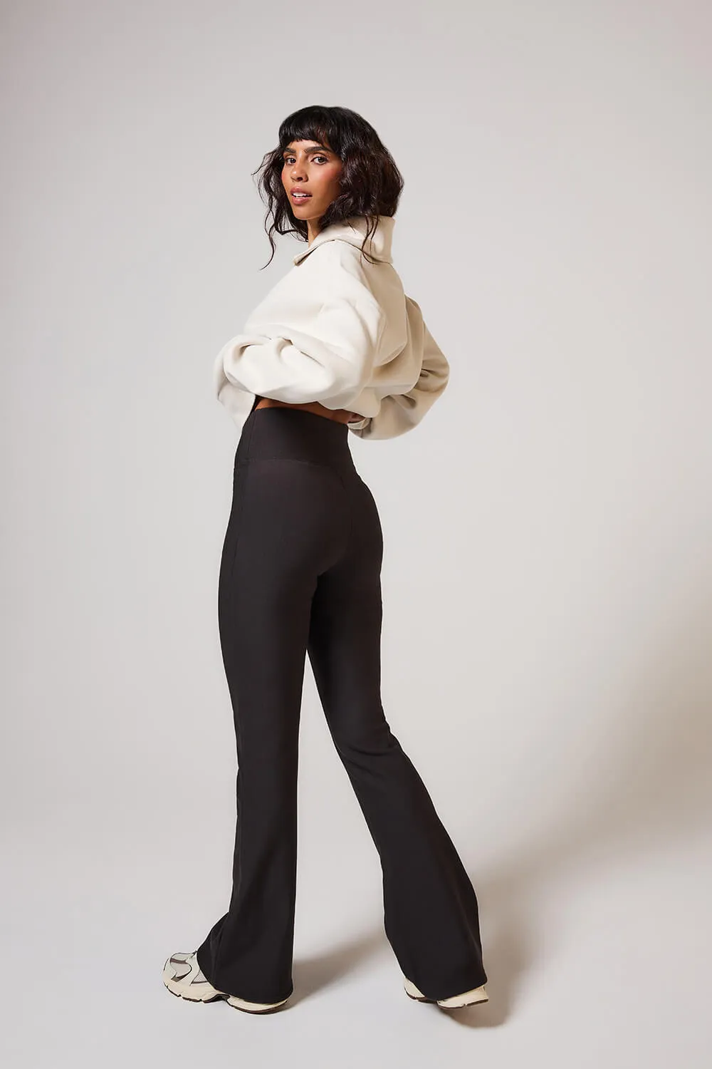 Curve Winter Flare Leggings - Black Coffee sold by LOVALL product image thumbnail 4