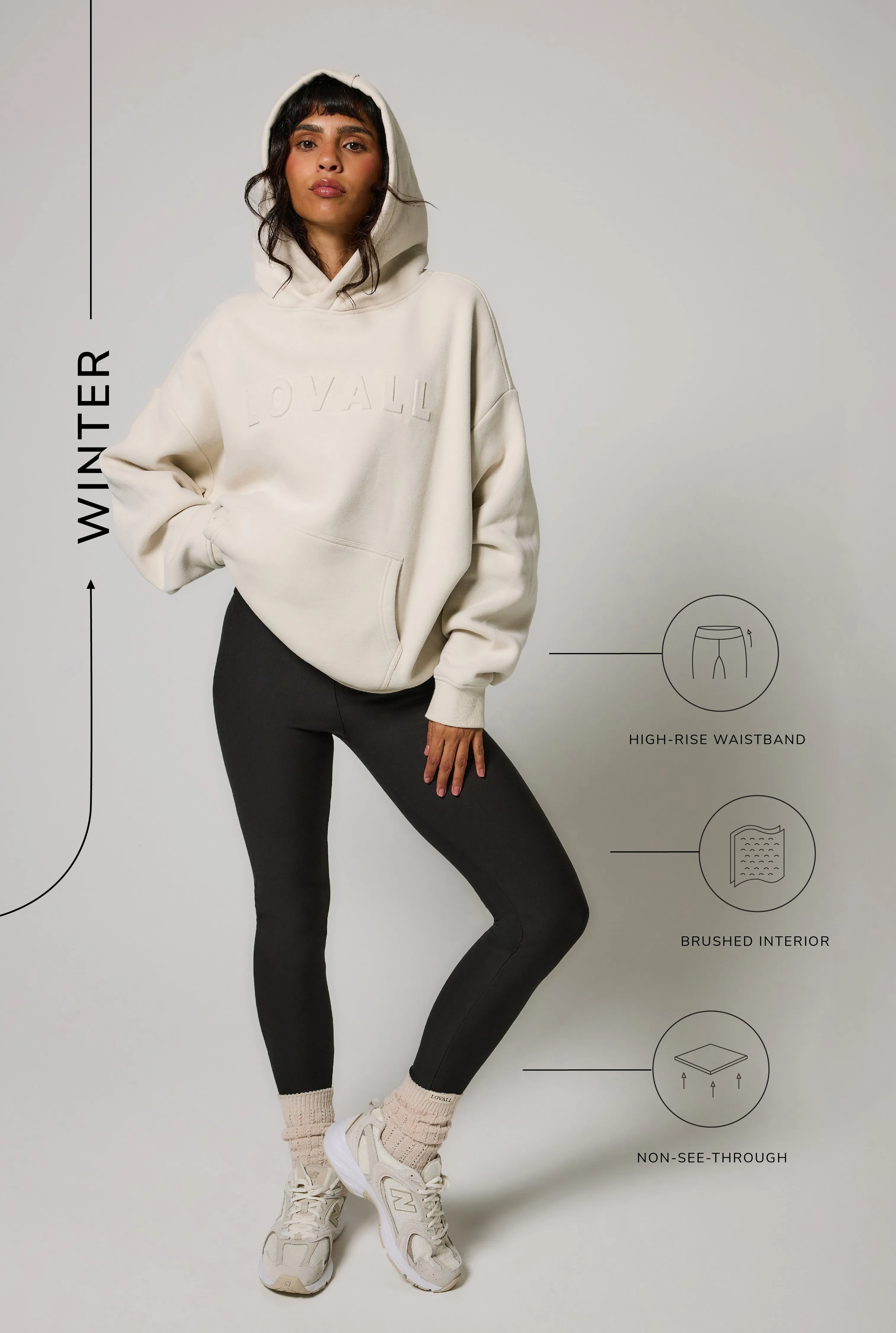 Winter Everyday High Waisted Leggings - Black Coffee sold by LOVALL product image thumbnail 3