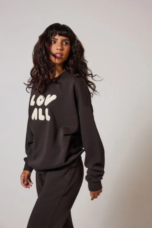 Organic Oversized Sweatshirt Style 1 - Black Coffee sold by LOVALL