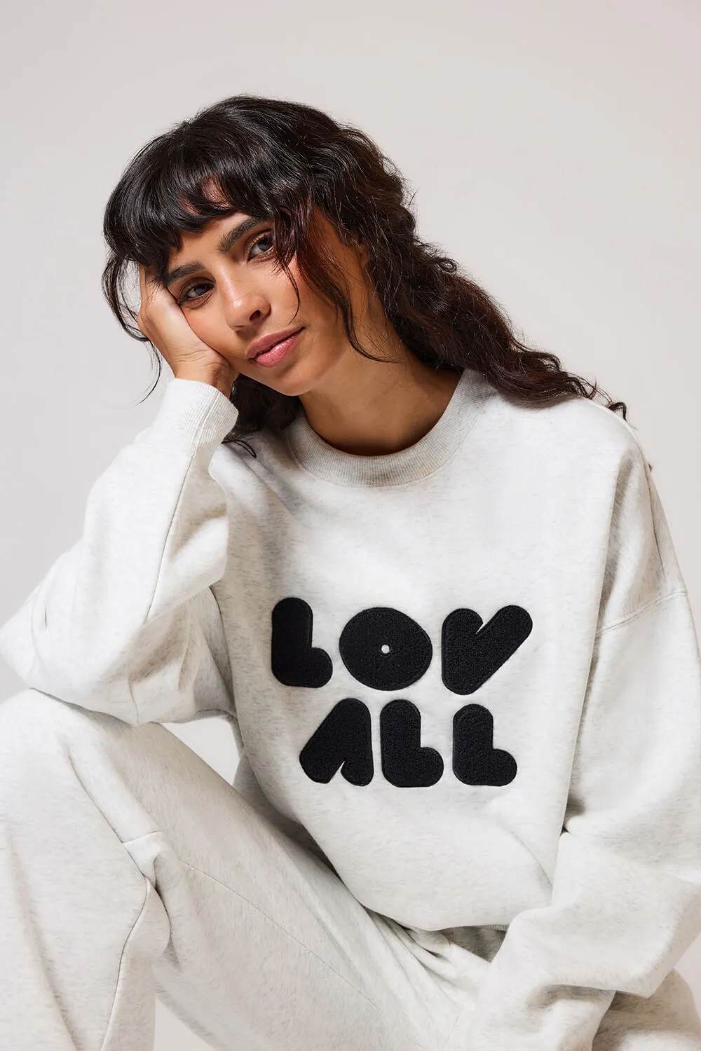 Organic Oversized Sweatshirt Style 1 - Light Grey Marl sold by LOVALL