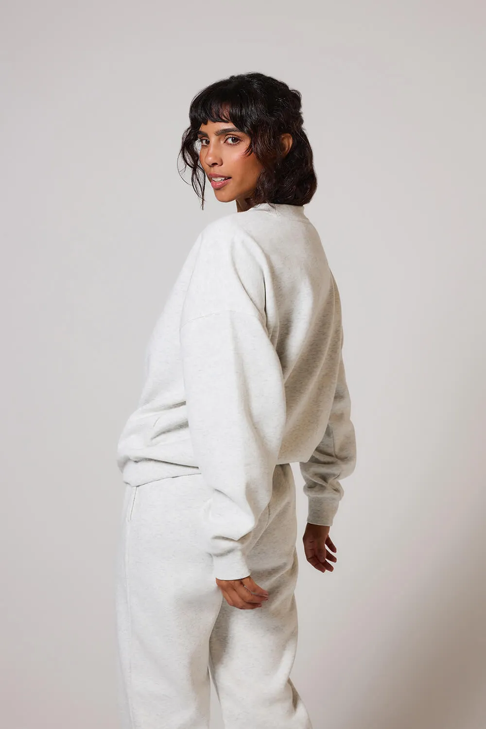 Organic Oversized Sweatshirt Style 1 - Light Grey Marl sold by LOVALL product image thumbnail 4