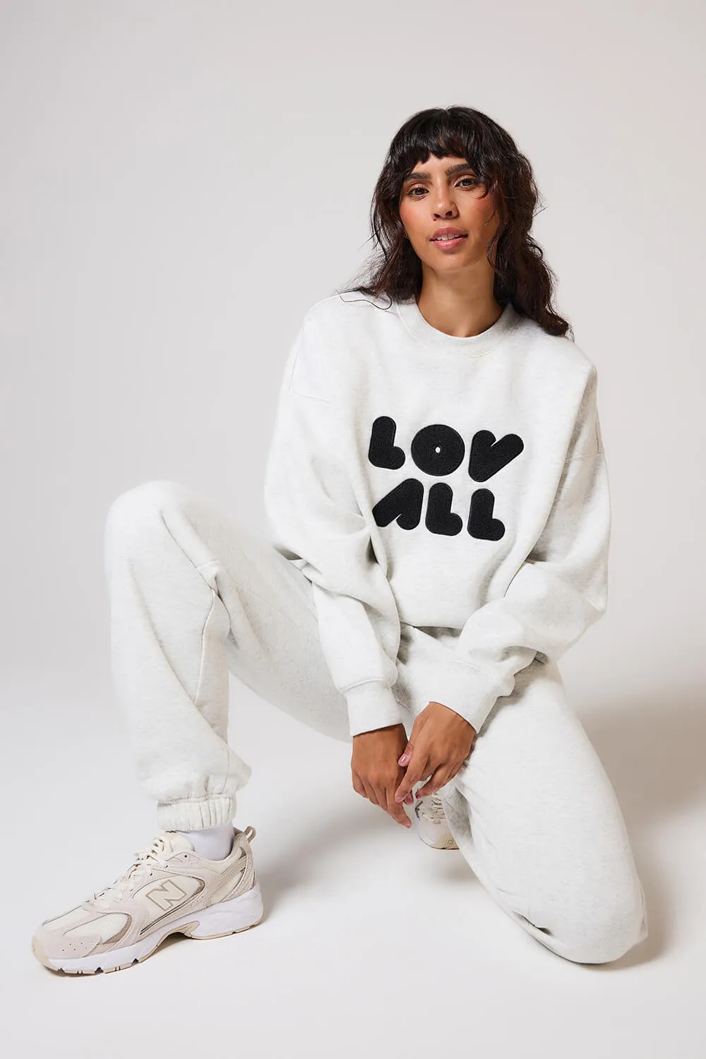 Organic Oversized Sweatshirt Style 1 - Light Grey Marl sold by LOVALL product image thumbnail 5
