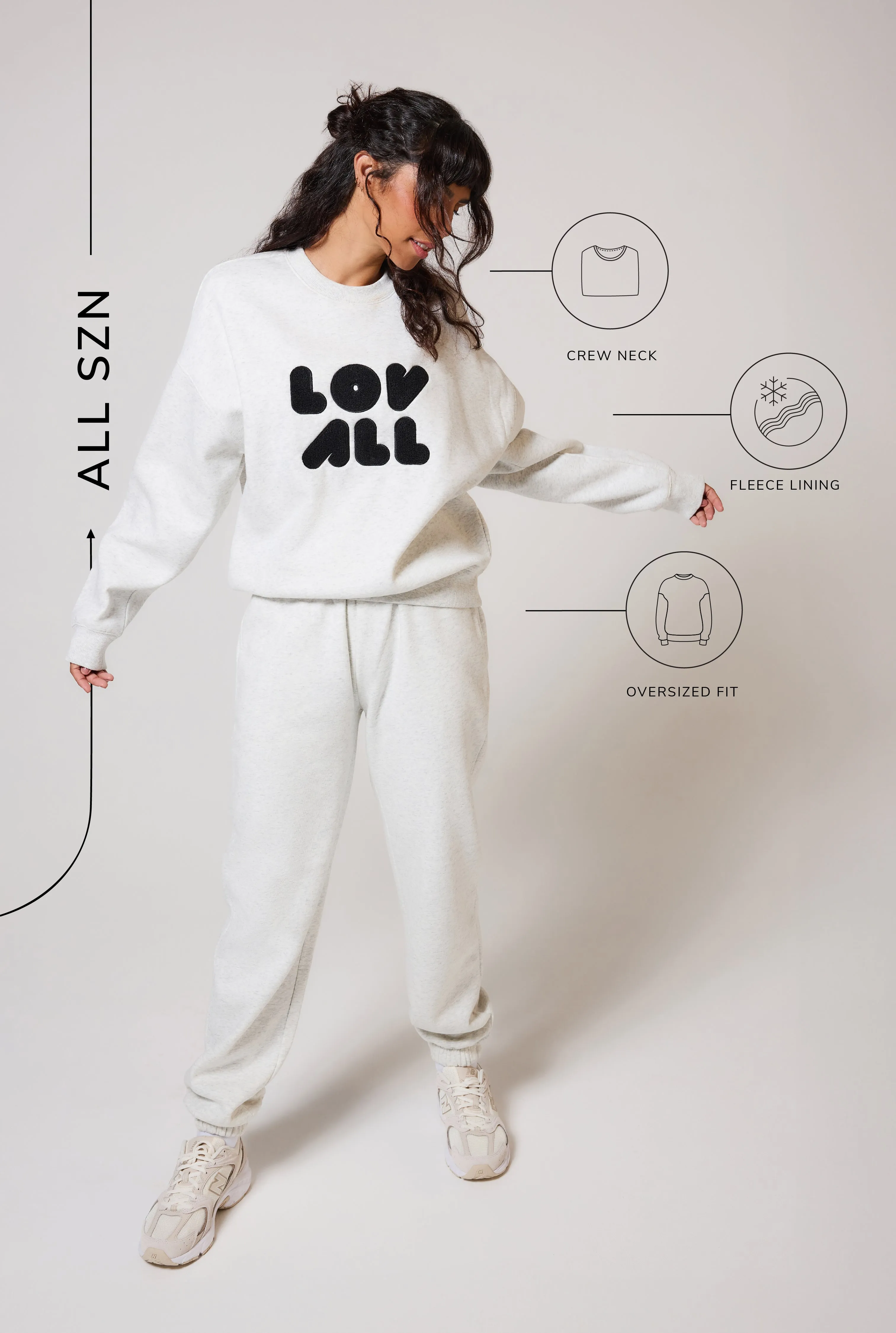 Organic Oversized Sweatshirt Style 1 - Light Grey Marl sold by LOVALL product image thumbnail 3