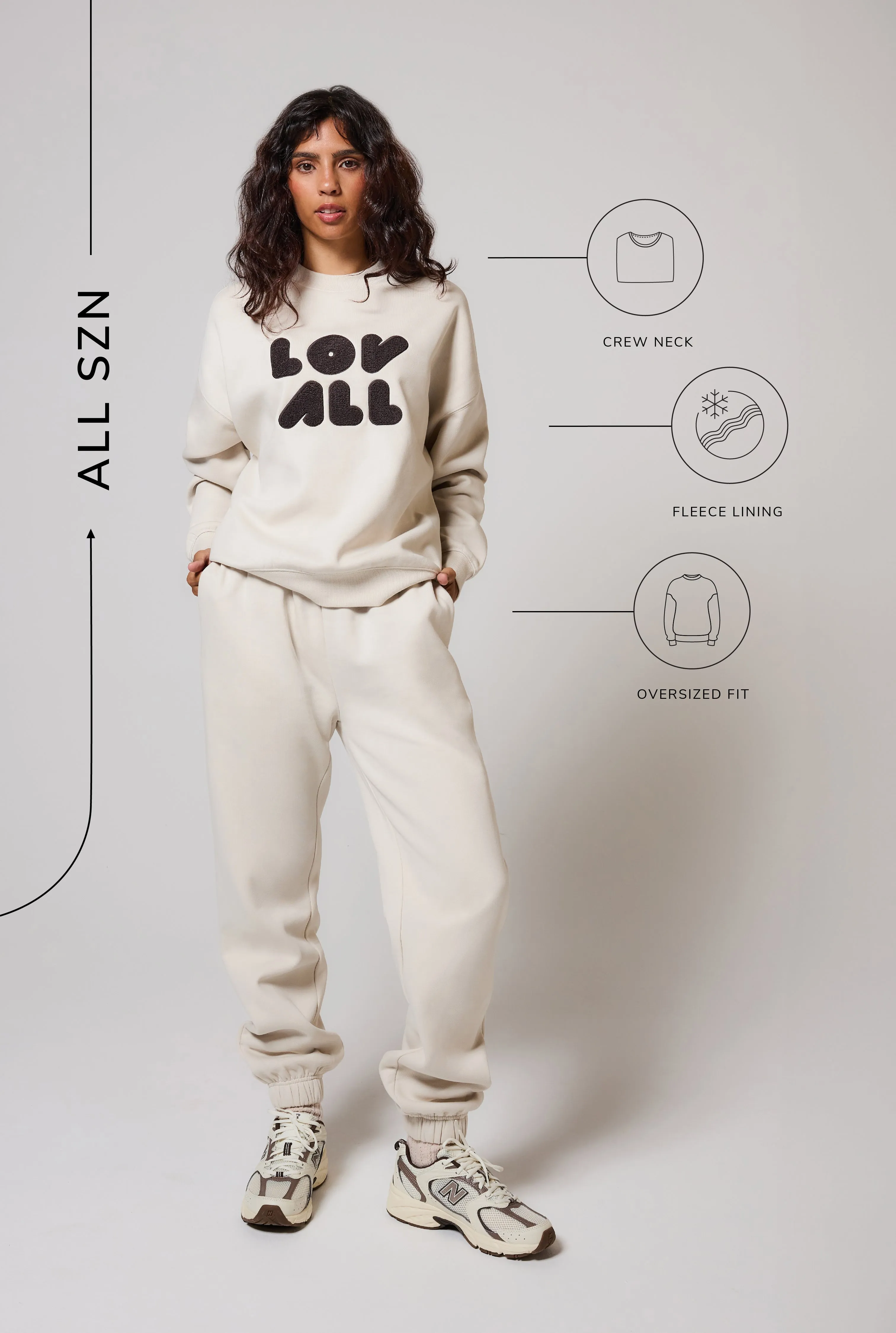 Curve Organic Oversized Sweatshirt Style 1 - Ecru sold by LOVALL product image thumbnail 3