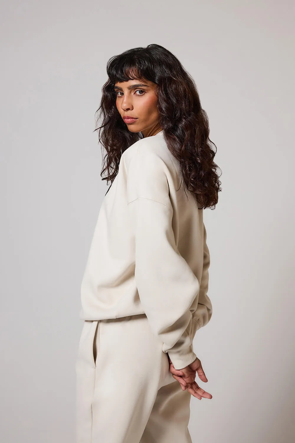 Curve Organic Oversized Sweatshirt Style 1 - Ecru sold by LOVALL product image thumbnail 2