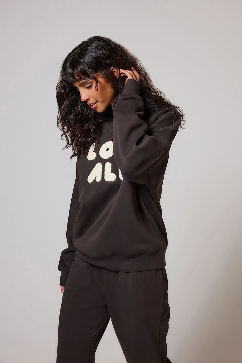 Curve Organic Oversized Sweatshirt Style 1 - Black Coffee sold by LOVALL product image thumbnail 5