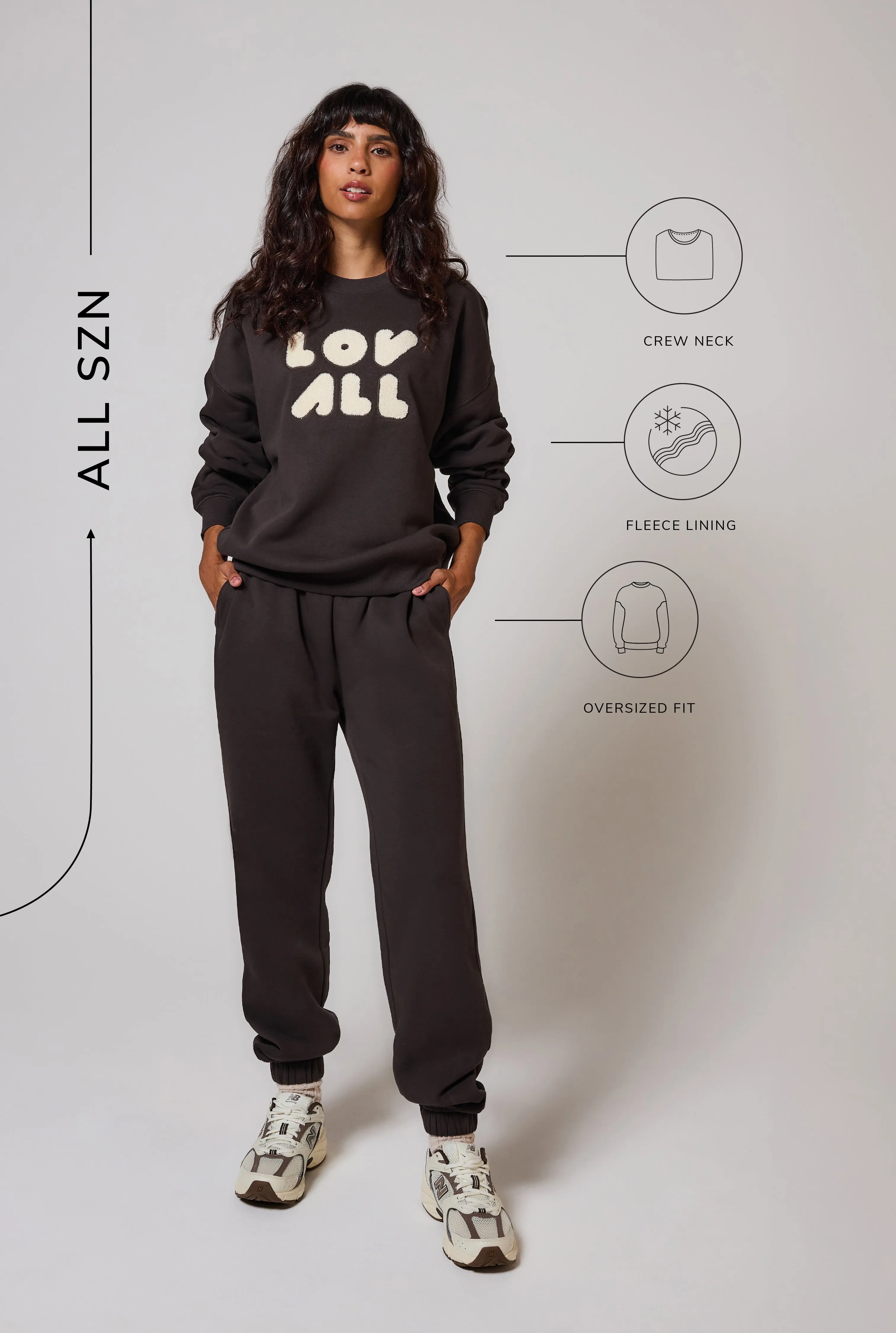 Curve Organic Oversized Sweatshirt Style 1 - Black Coffee sold by LOVALL product image thumbnail 3