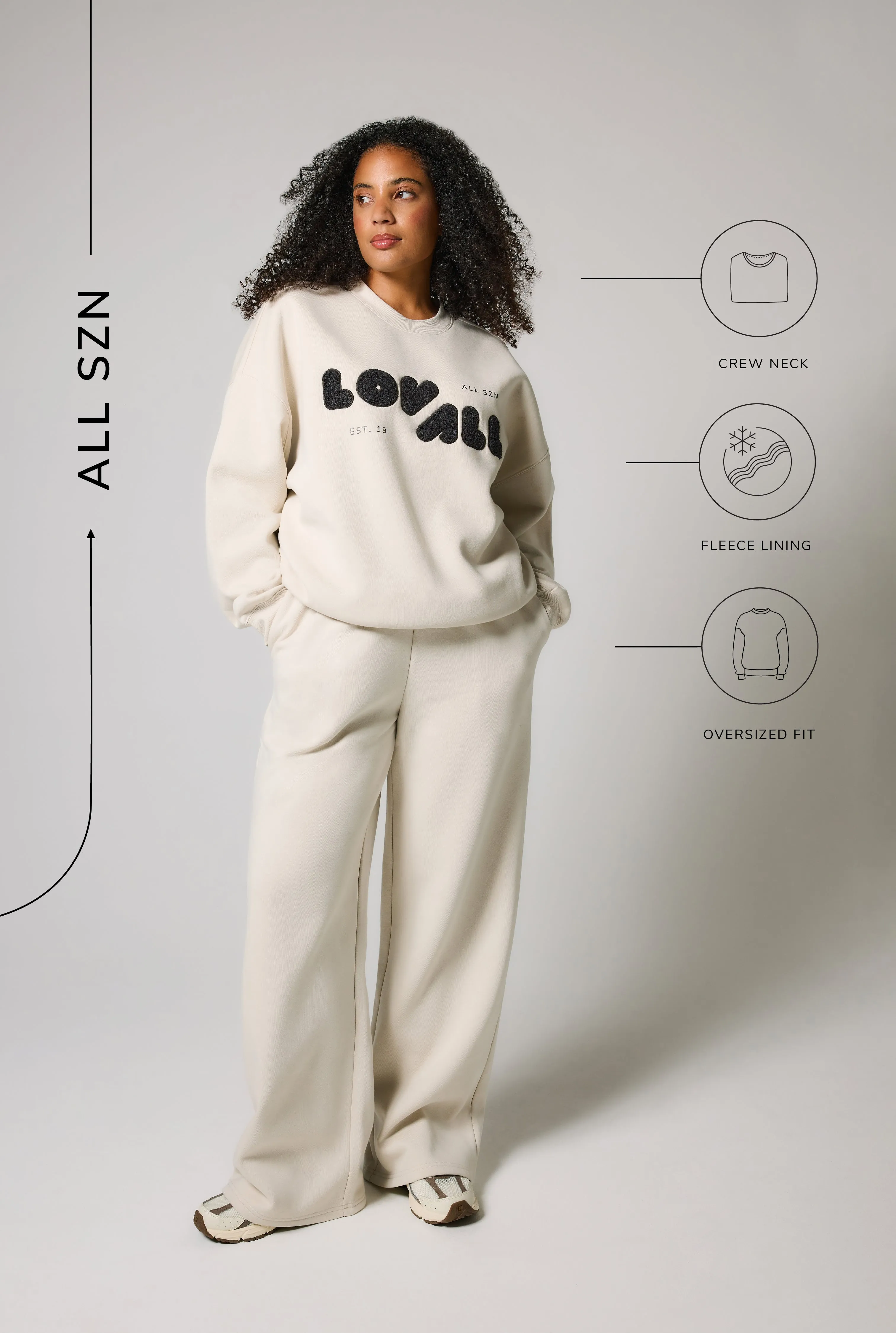 Organic Oversized Sweatshirt Style 2 - Ecru sold by LOVALL product image thumbnail 3