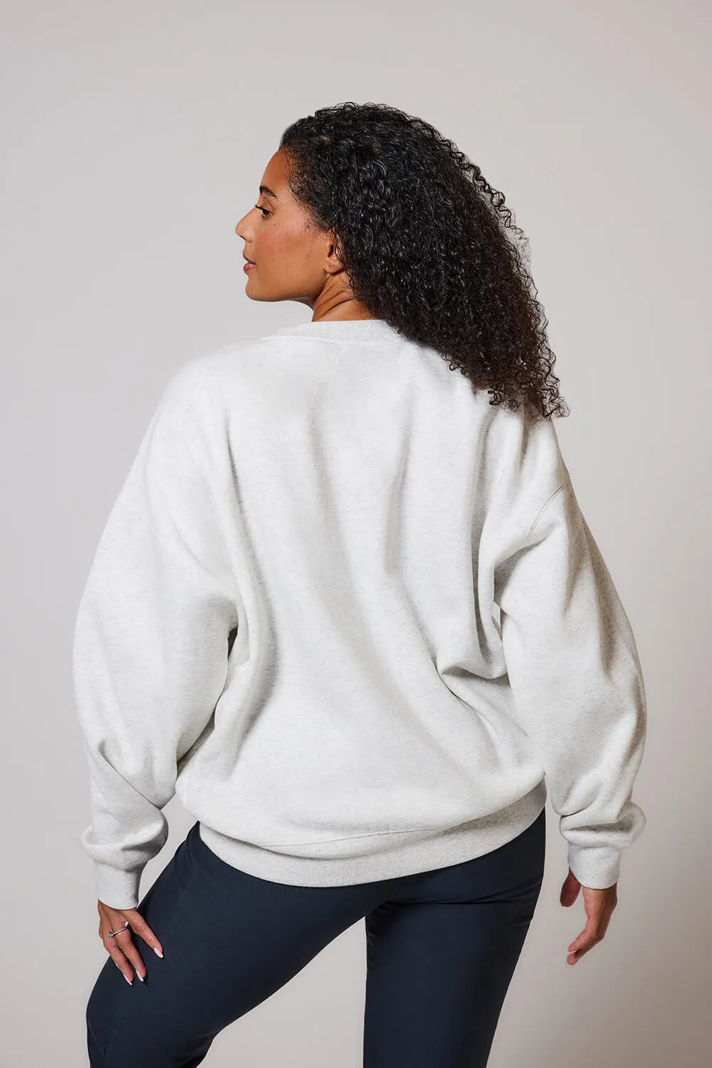 Organic Oversized Sweatshirt Style 2 - Light Grey Marl sold by LOVALL product image thumbnail 4