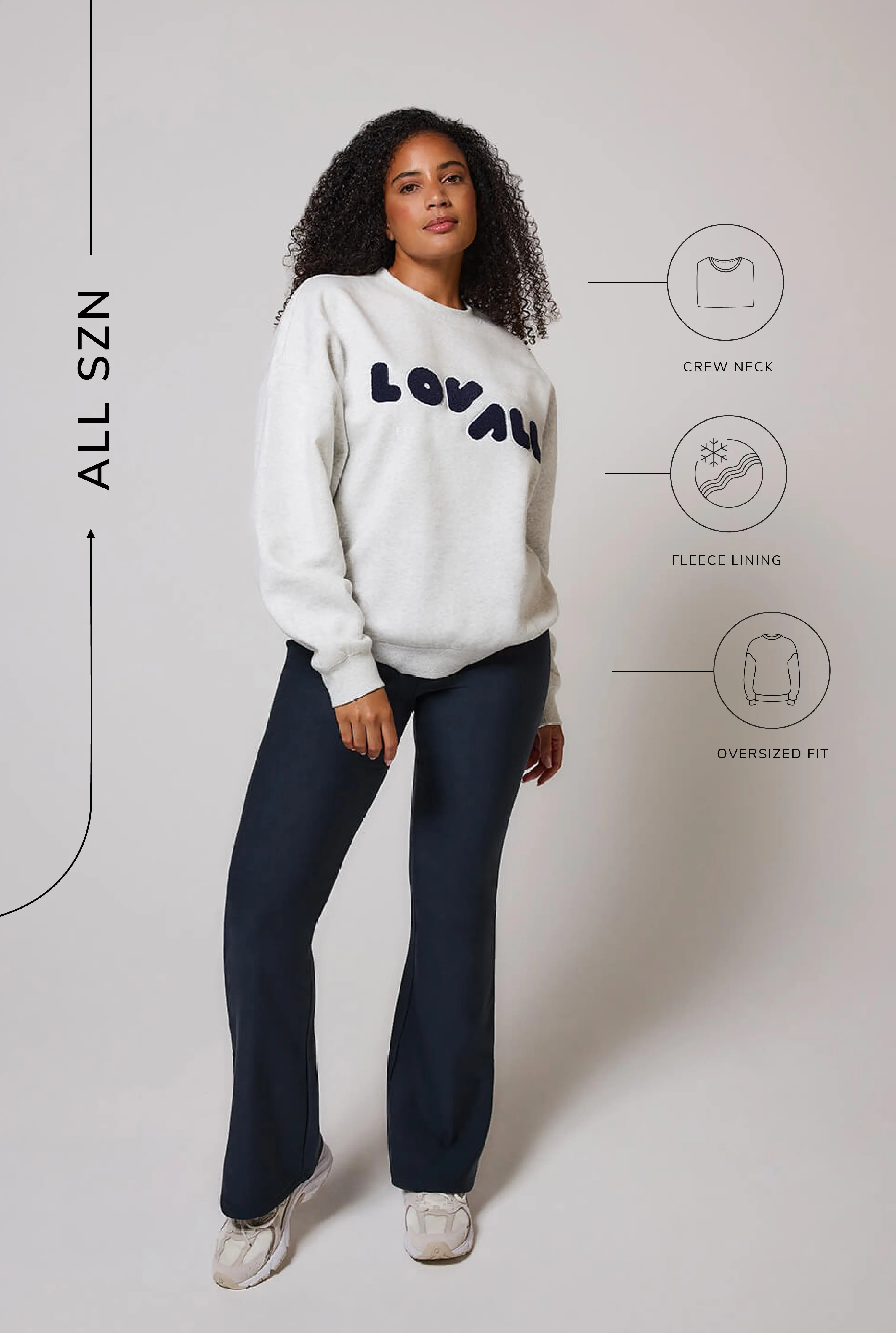 Organic Oversized Sweatshirt Style 2 - Light Grey Marl sold by LOVALL product image thumbnail 3