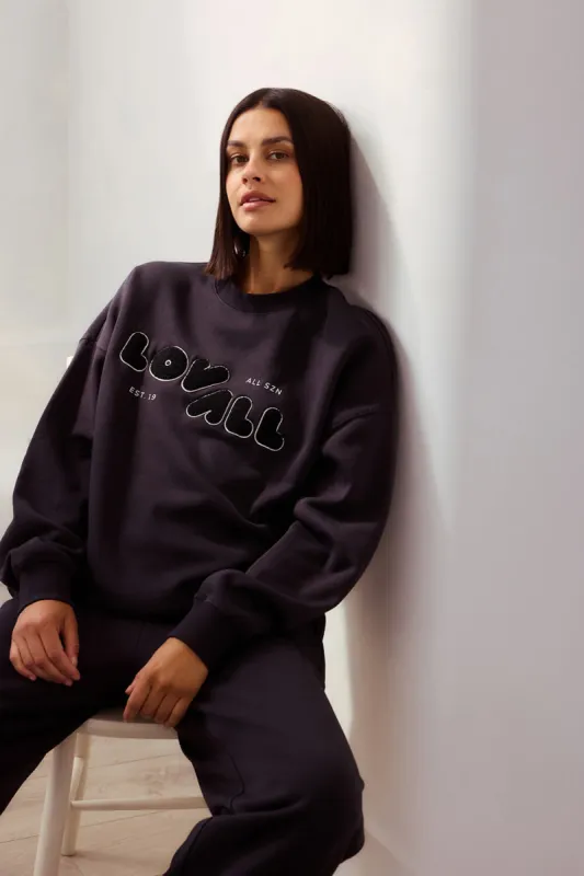 Curve Organic Oversized Sweatshirt Style 2 - Shadow sold by LOVALL
