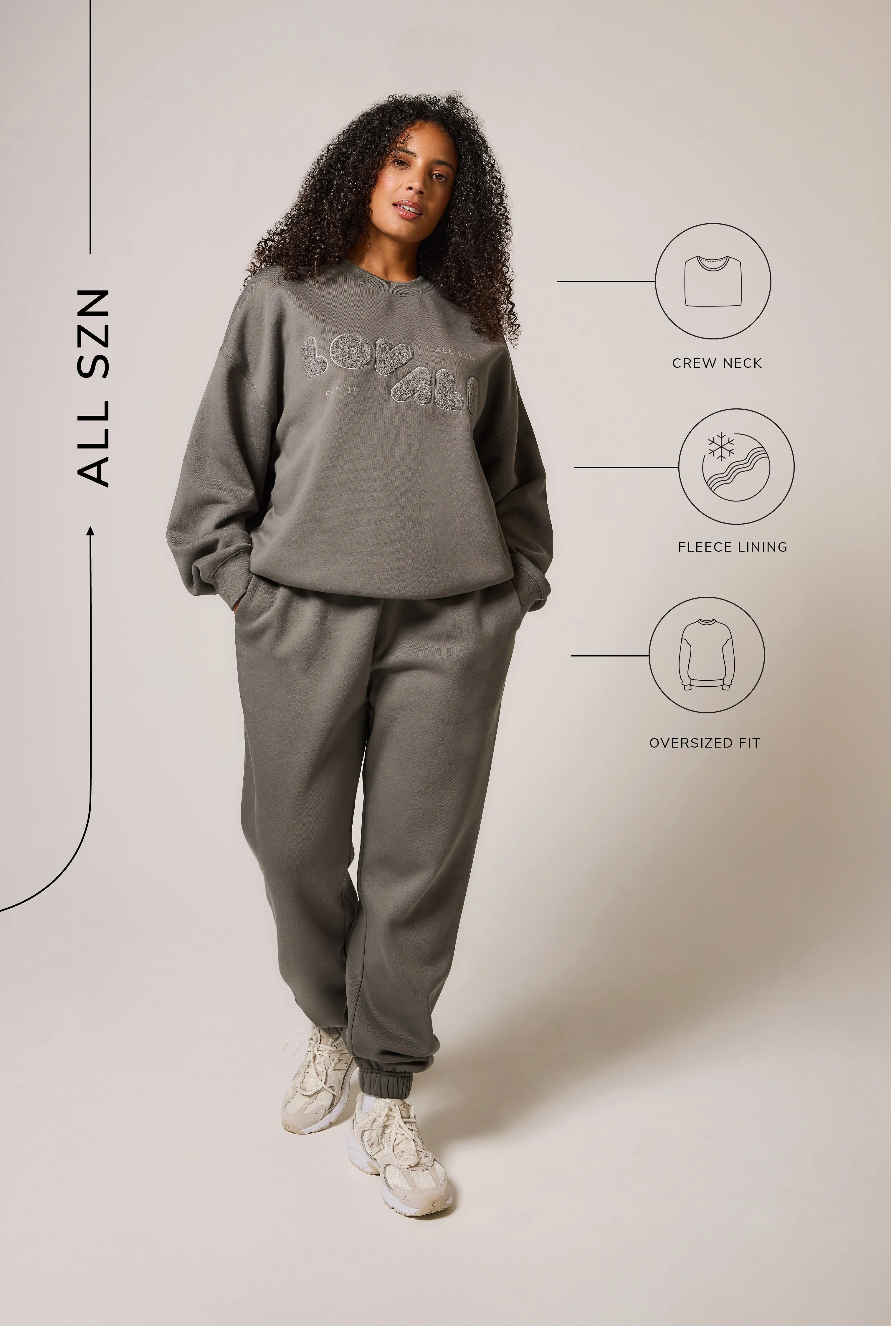 Curve Organic Oversized Sweatshirt Style 2 - Slate Green sold by LOVALL product image thumbnail 3