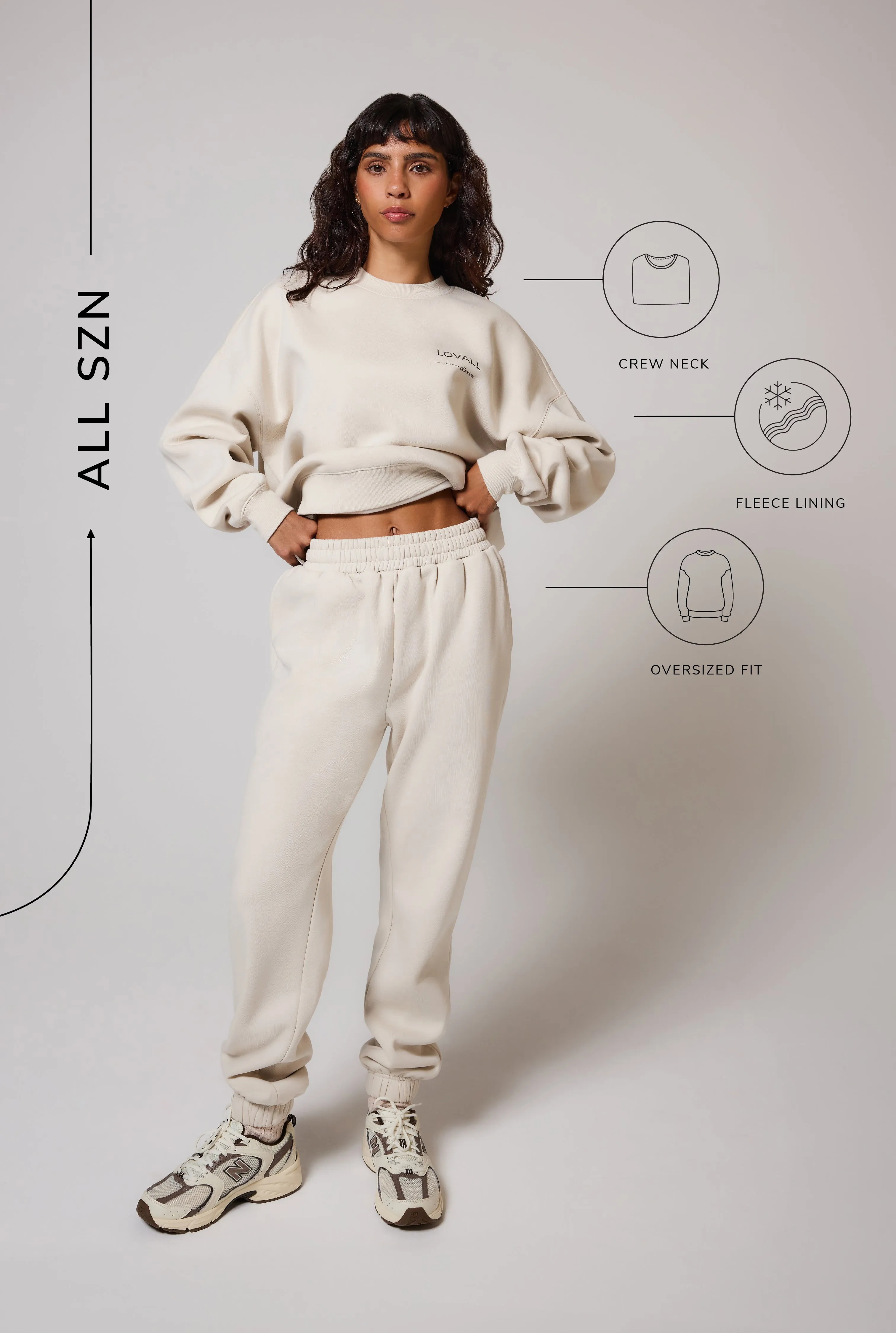 Organic Oversized Sweatshirt Style 3 - Ecru sold by LOVALL product image thumbnail 3