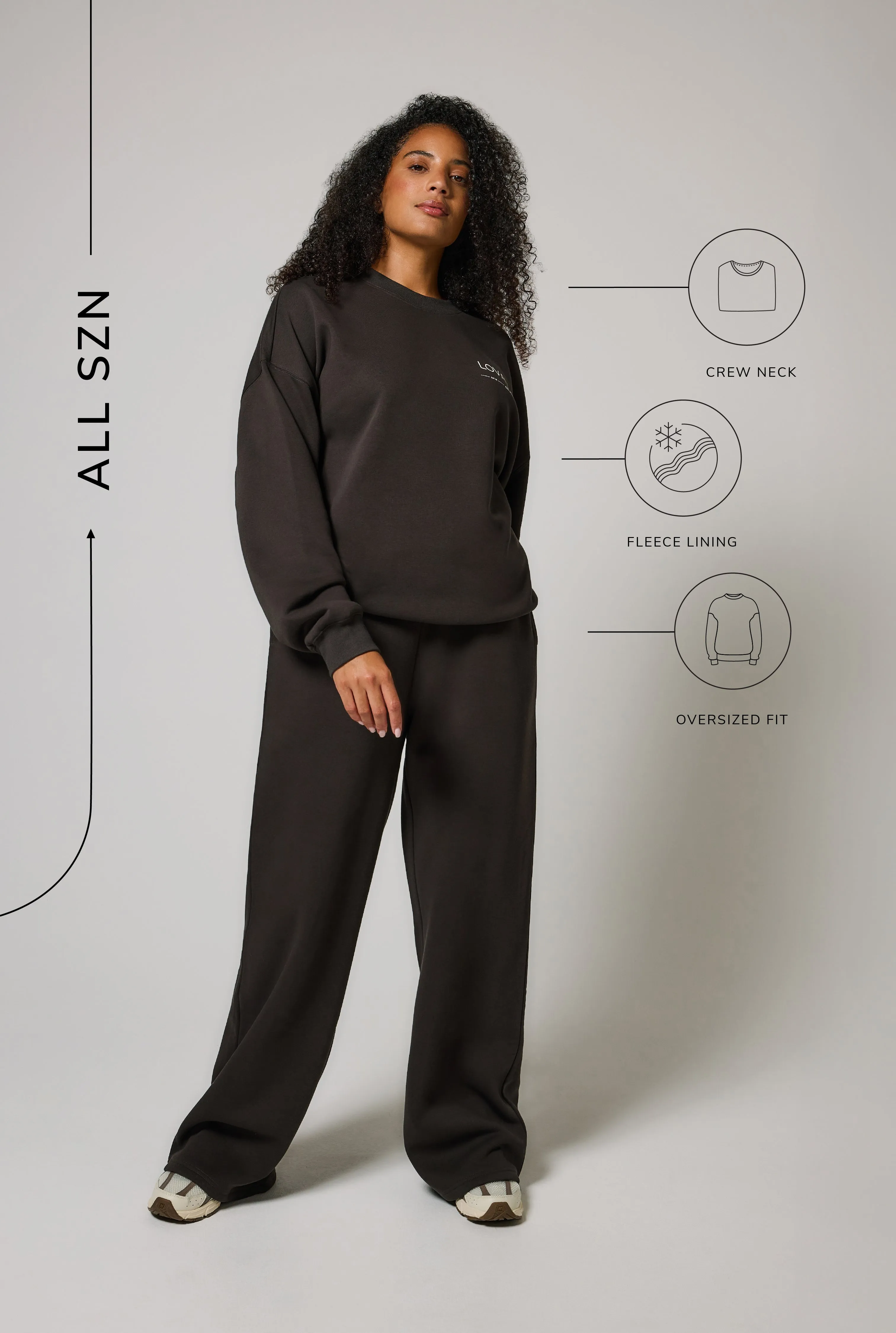 Curve Organic Oversized Sweatshirt Style 3 - Black Coffee sold by LOVALL product image thumbnail 3
