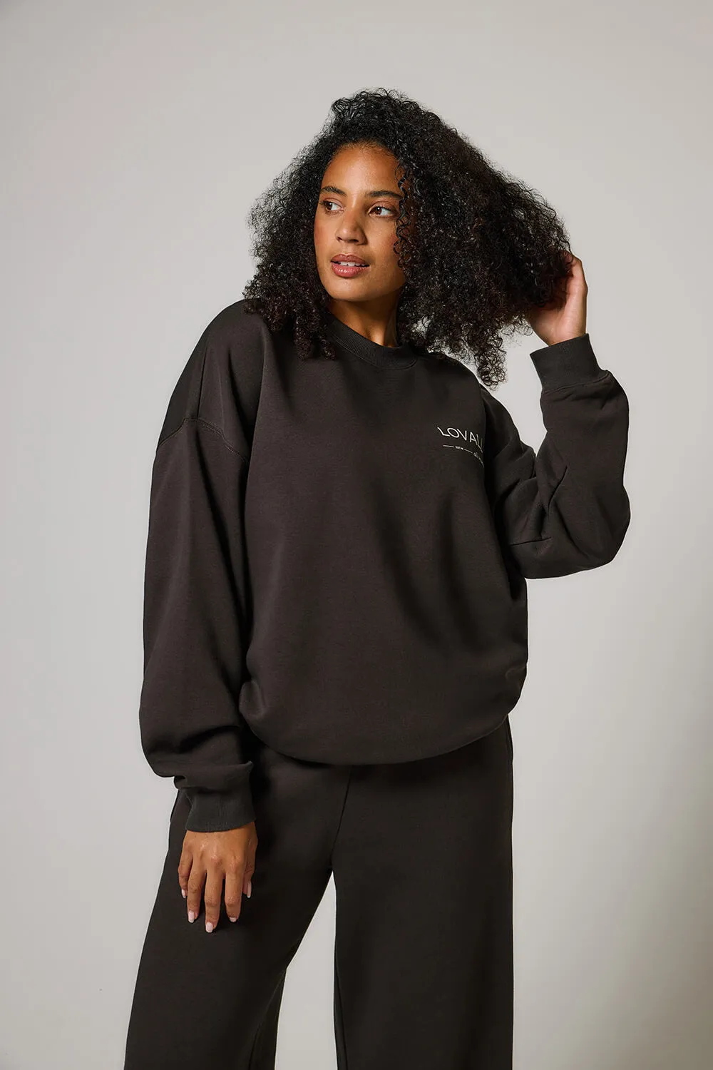 Curve Organic Oversized Sweatshirt Style 3 - Black Coffee sold by LOVALL