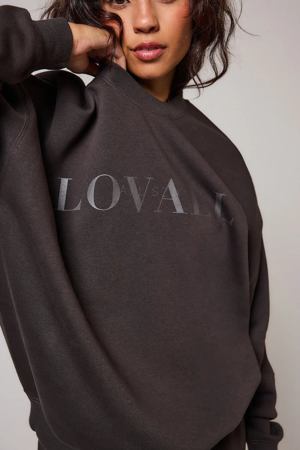 Organic Oversized Sweatshirt Style 4 - Black Coffee sold by LOVALL product image thumbnail 2