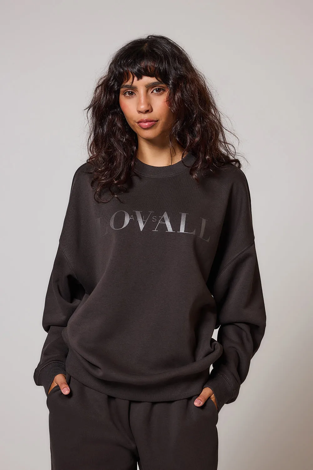 Organic Oversized Sweatshirt Style 4 - Black Coffee sold by LOVALL product image thumbnail 4