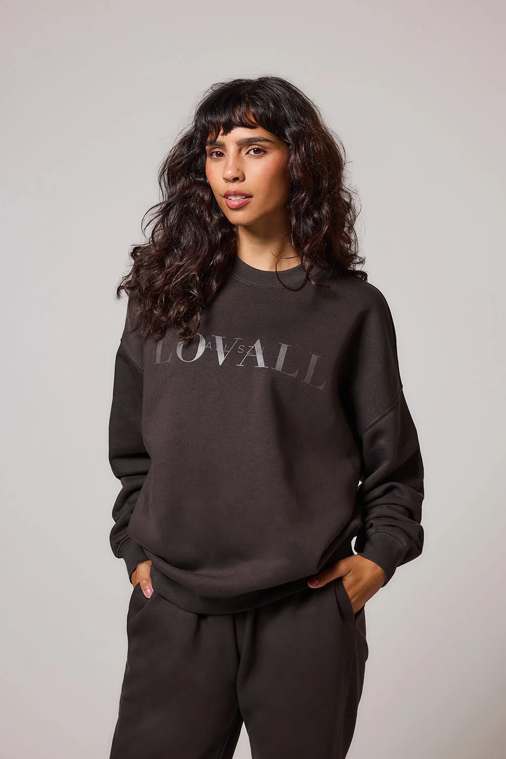 Organic Oversized Sweatshirt Style 4 - Black Coffee sold by LOVALL