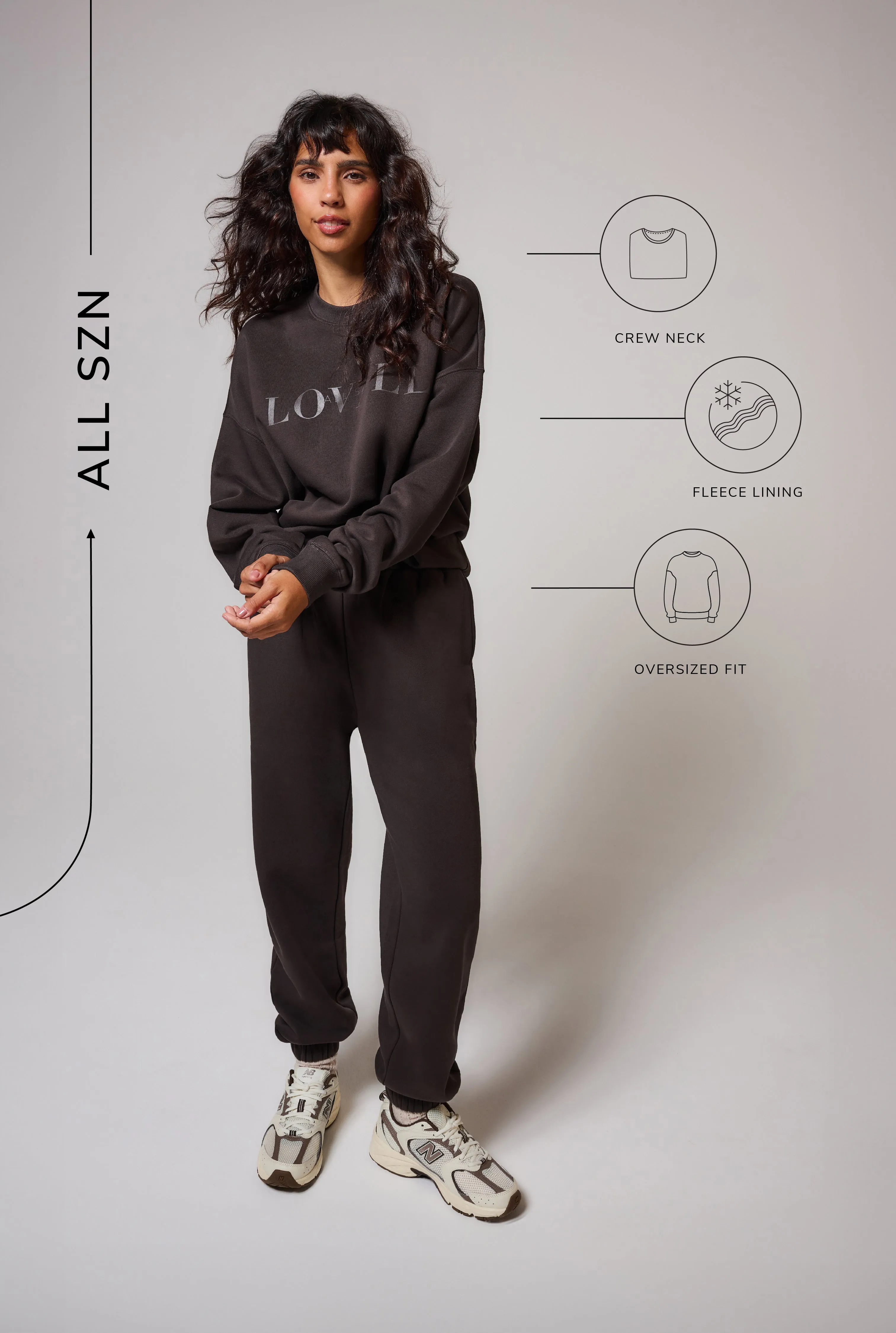 Organic Oversized Sweatshirt Style 4 - Black Coffee sold by LOVALL product image thumbnail 3
