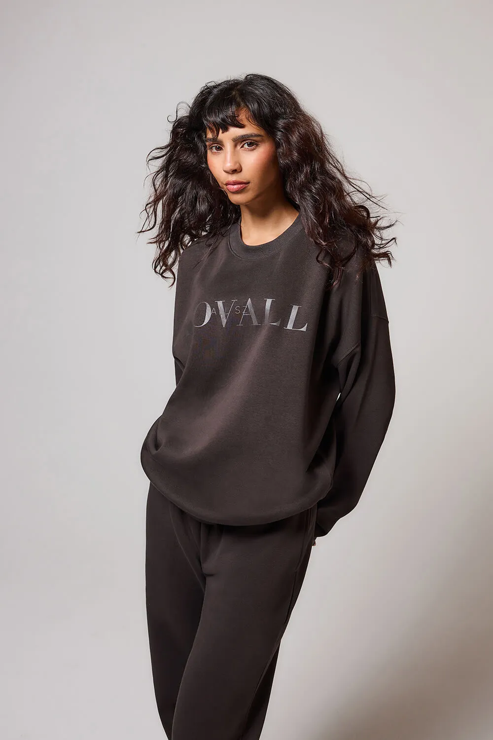 Organic Oversized Sweatshirt Style 4 - Black Coffee sold by LOVALL product image thumbnail 5
