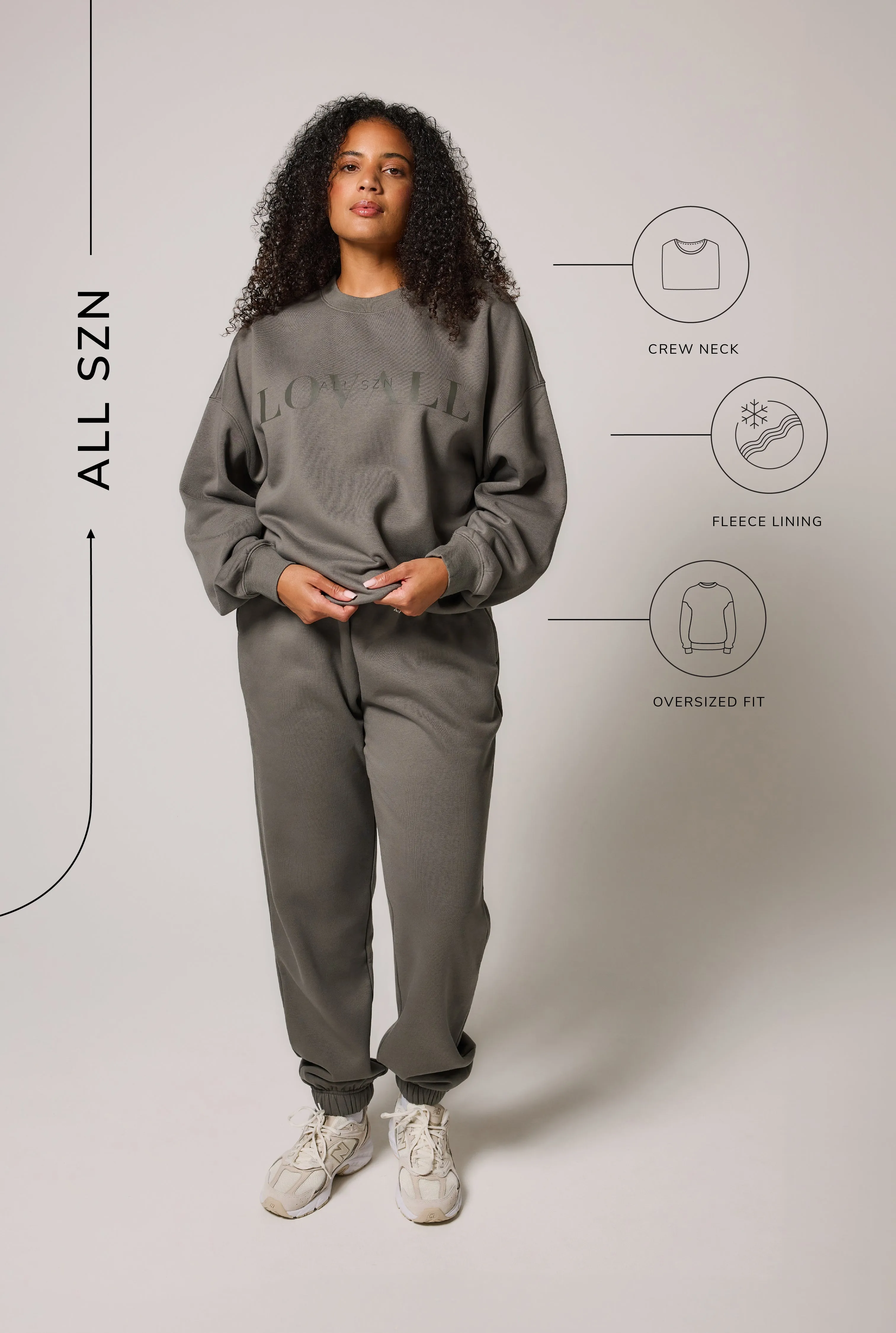 Organic Oversized Sweatshirt Style 4 - Slate Green sold by LOVALL product image thumbnail 3