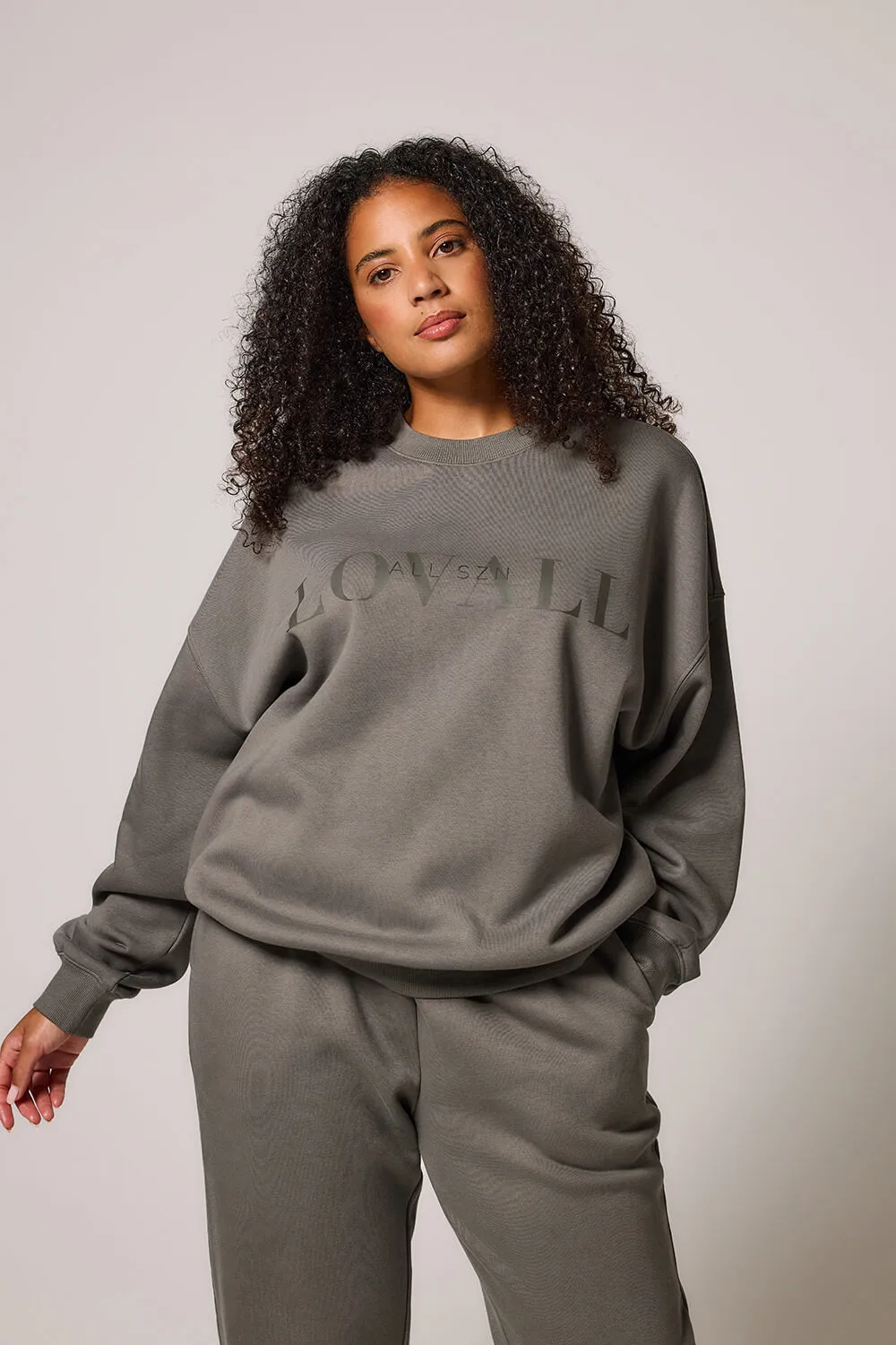 Curve Organic Oversized Sweatshirt Style 4 - Slate Green sold by LOVALL product image thumbnail 4
