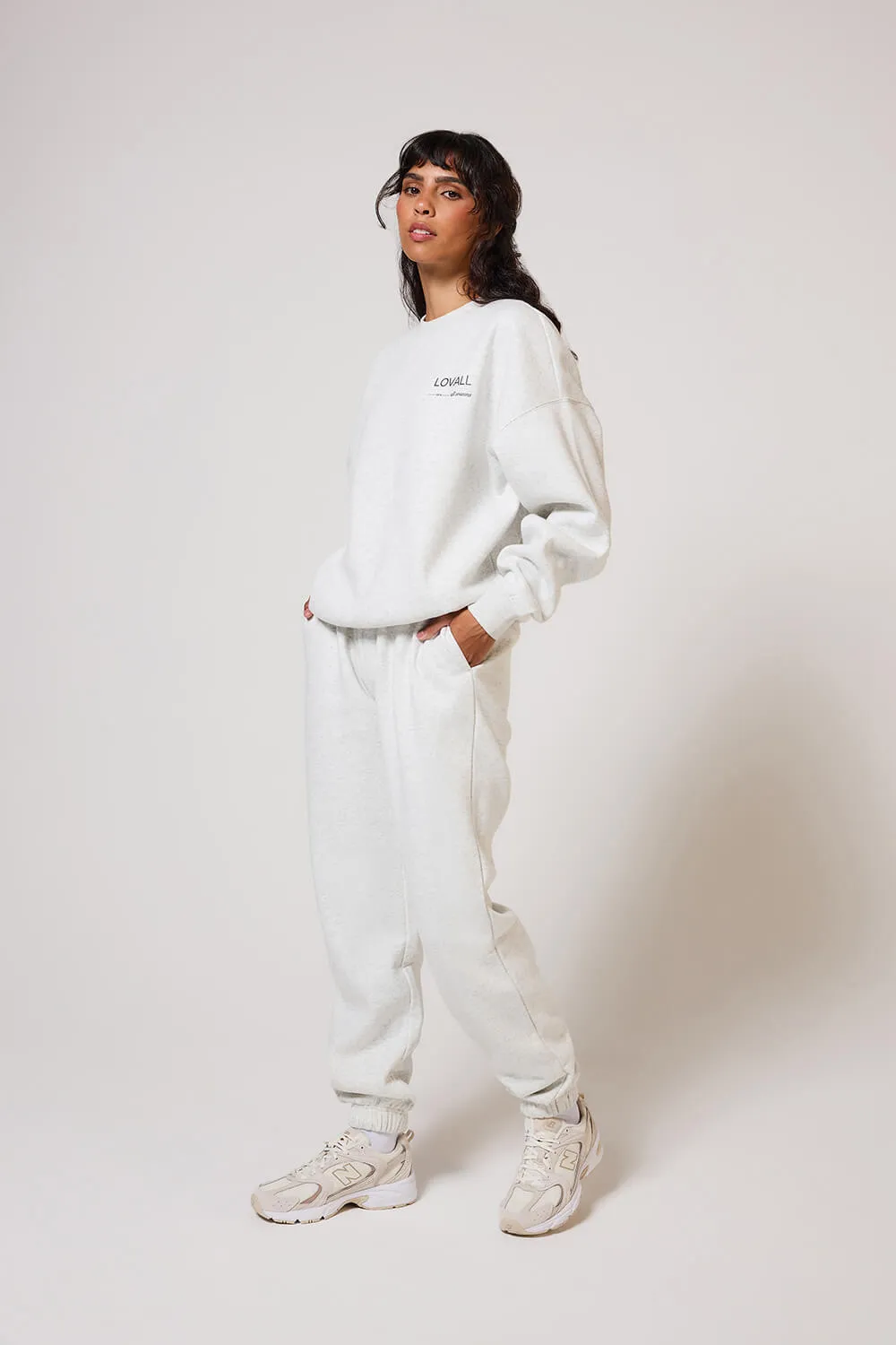 Curve Organic Cuffed Jogger - Light Grey Marl sold by LOVALL