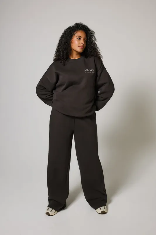 Organic Wide Leg Jogger - Black Coffee sold by LOVALL