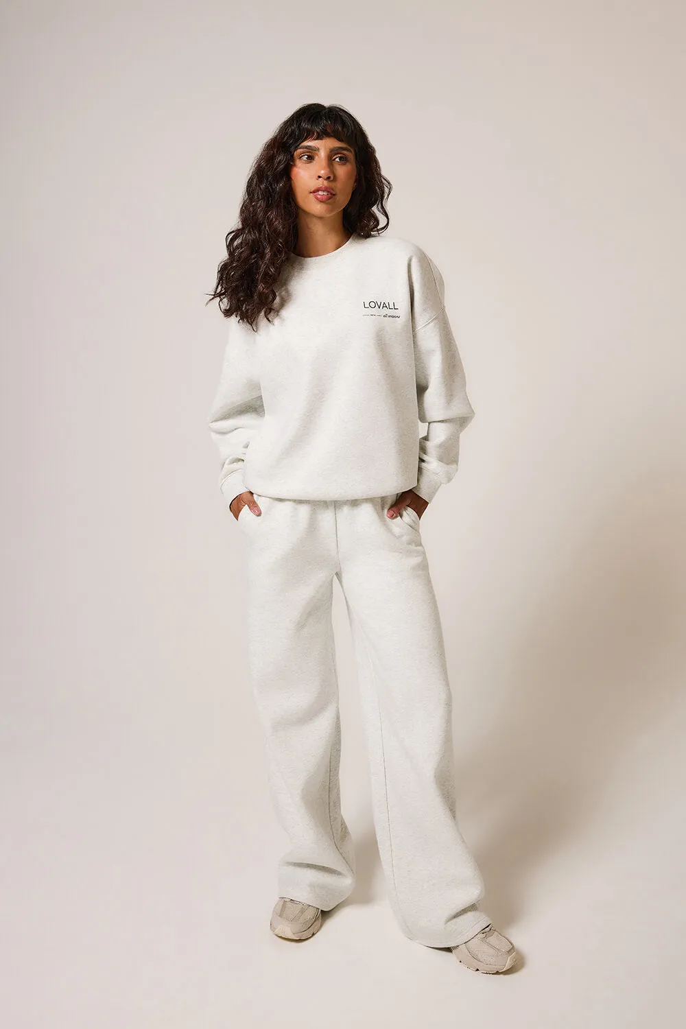 Organic Wide Leg Jogger - Light Grey Marl sold by LOVALL product image thumbnail 3