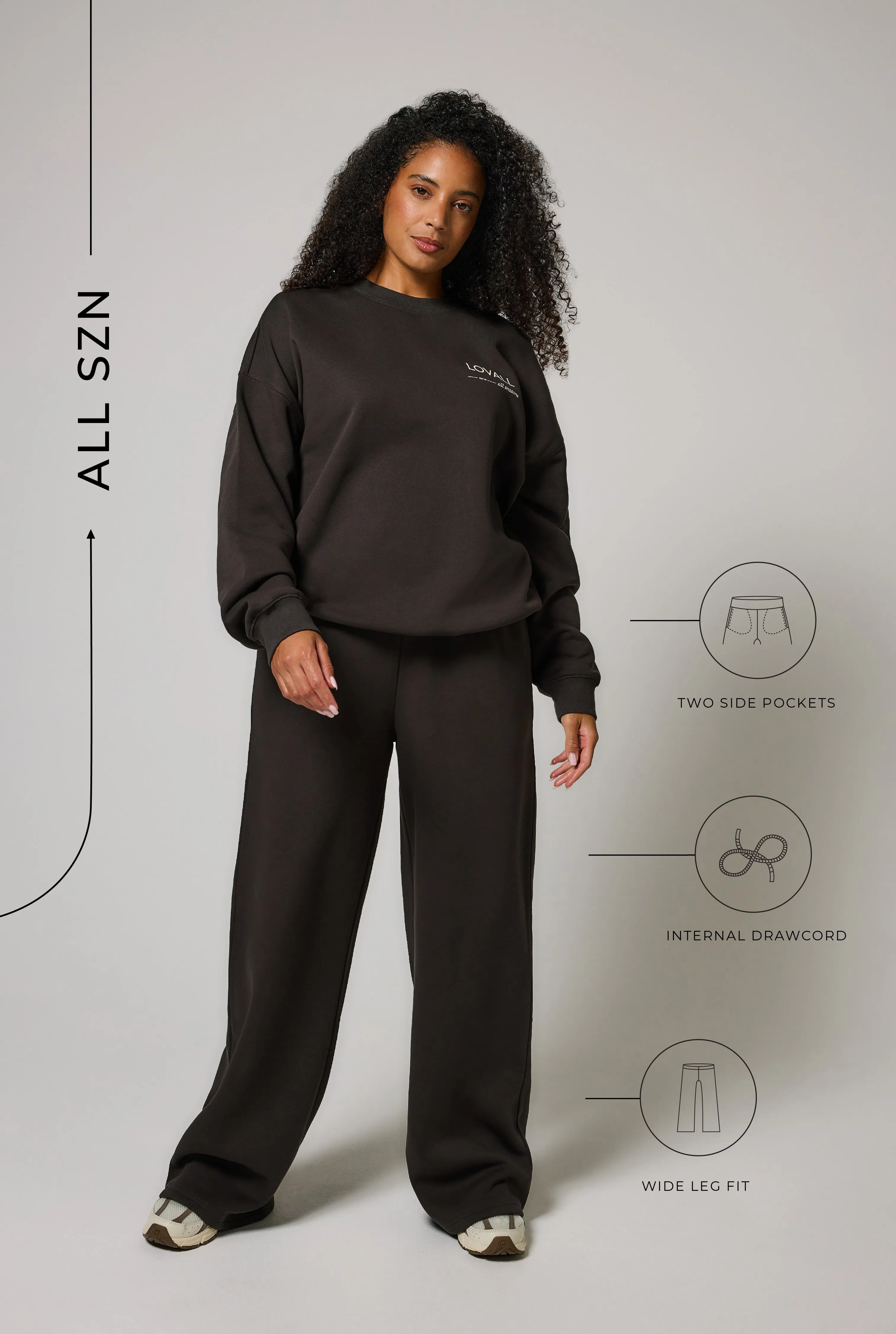 Curve Organic Wide Leg Jogger - Black Coffee sold by LOVALL product image thumbnail 2