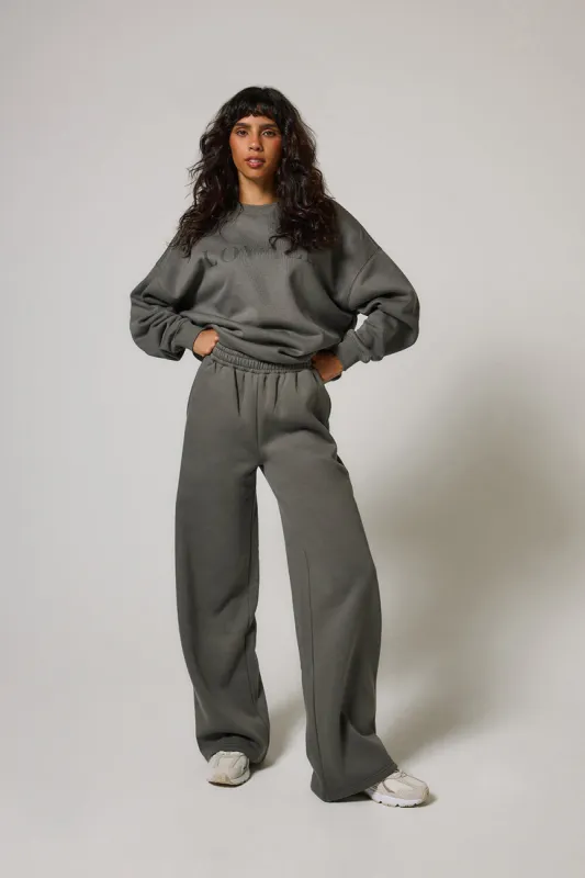 Curve Organic Wide Leg Jogger - Slate Green sold by LOVALL