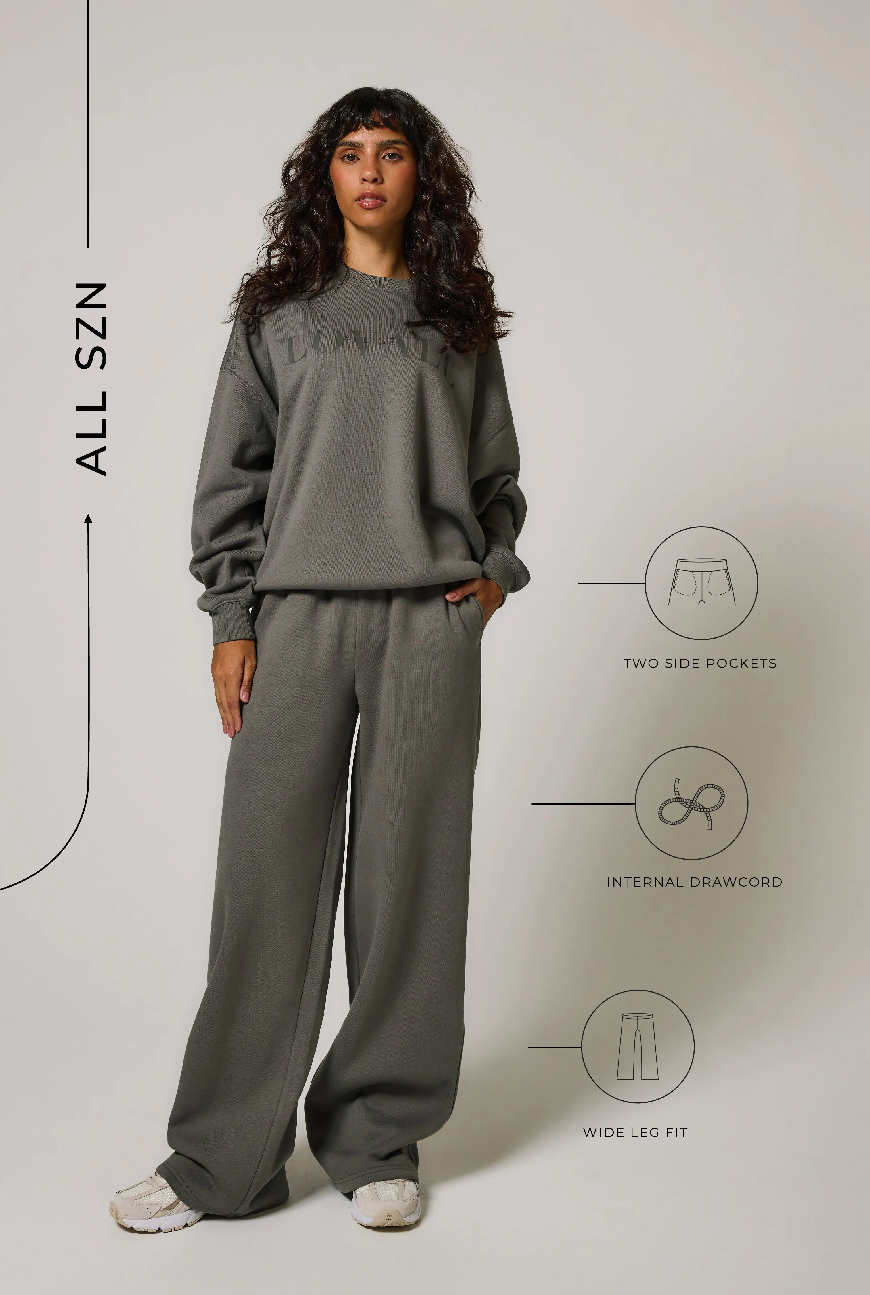 Curve Organic Wide Leg Jogger - Slate Green sold by LOVALL product image thumbnail 4