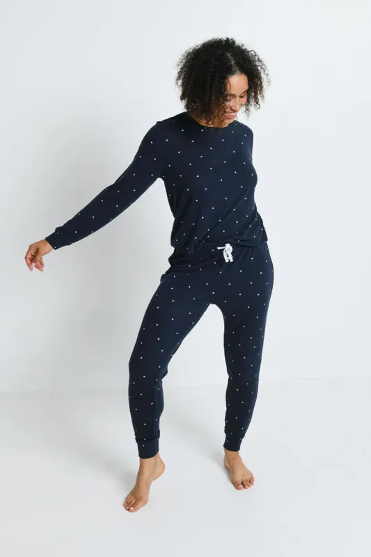 Super Soft Pyjama Set - Navy Hearts sold by LOVALL
