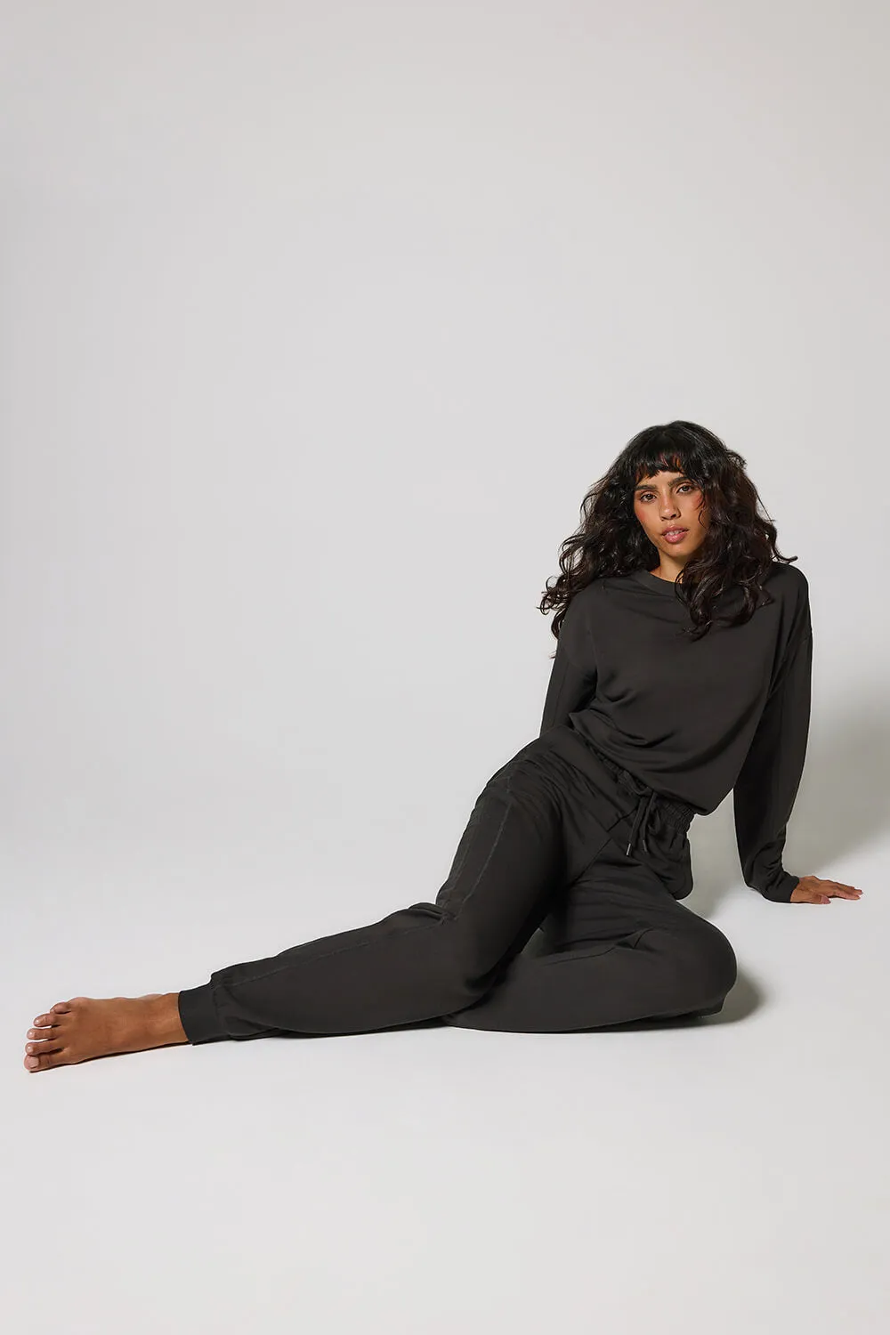 Luxe Lounge Jogger - Black Coffee sold by LOVALL product image thumbnail 2