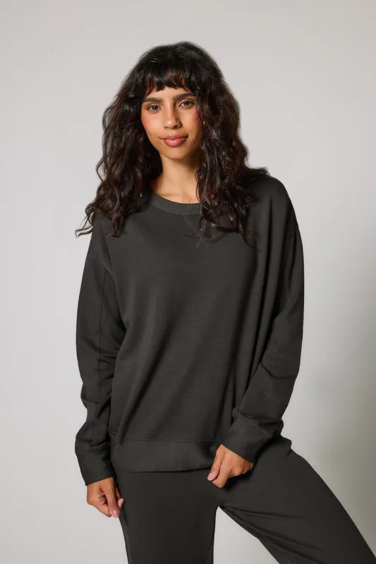 Luxe Lounge Sweatshirt - Black Coffee sold by LOVALL