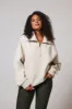 Curve Organic Oversized 1/4 Zip Sweatshirt - Ecru sold by LOVALL