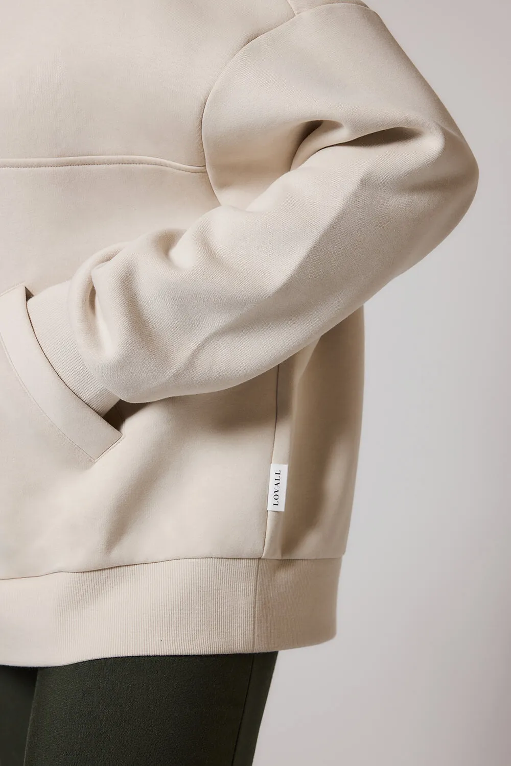 Curve Organic Oversized 1/4 Zip Sweatshirt - Ecru sold by LOVALL product image thumbnail 3